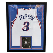 Autographed Allen Iverson Philadelphia 76ers (White #3) Deluxe Framed Jersey