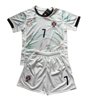 Ronaldo Portugal 2025 Away White Kids Soccer Jersey Kit 2 Piece Set