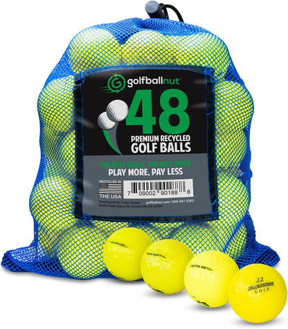 Used Bridgestone Yellow Mix Golf Balls (Bulk Mesh Bags)