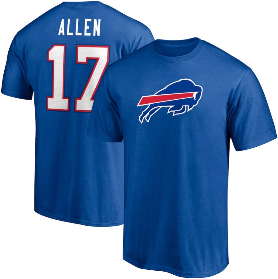 Buffalo Bills Josh Allen Player Name & Number T-Shirt