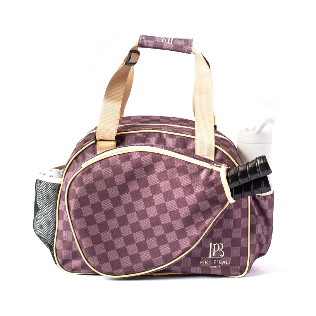 Checkered Chic Brown Premium Women's Pickleball Bag