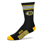 Boston Bruins 4 Stripe Deuce Adult Socks