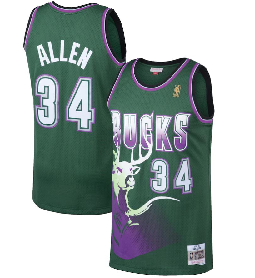 Ray Allen Milwaukee Bucks Mitchell & Ness Hardwood Classics Jersey