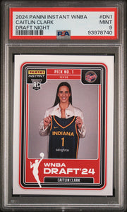 Graded 2024 Panini Instant WNBA Caitlin Clark #DN1 Draft Night Rookie RC Basketball Card PSA 9 Mint