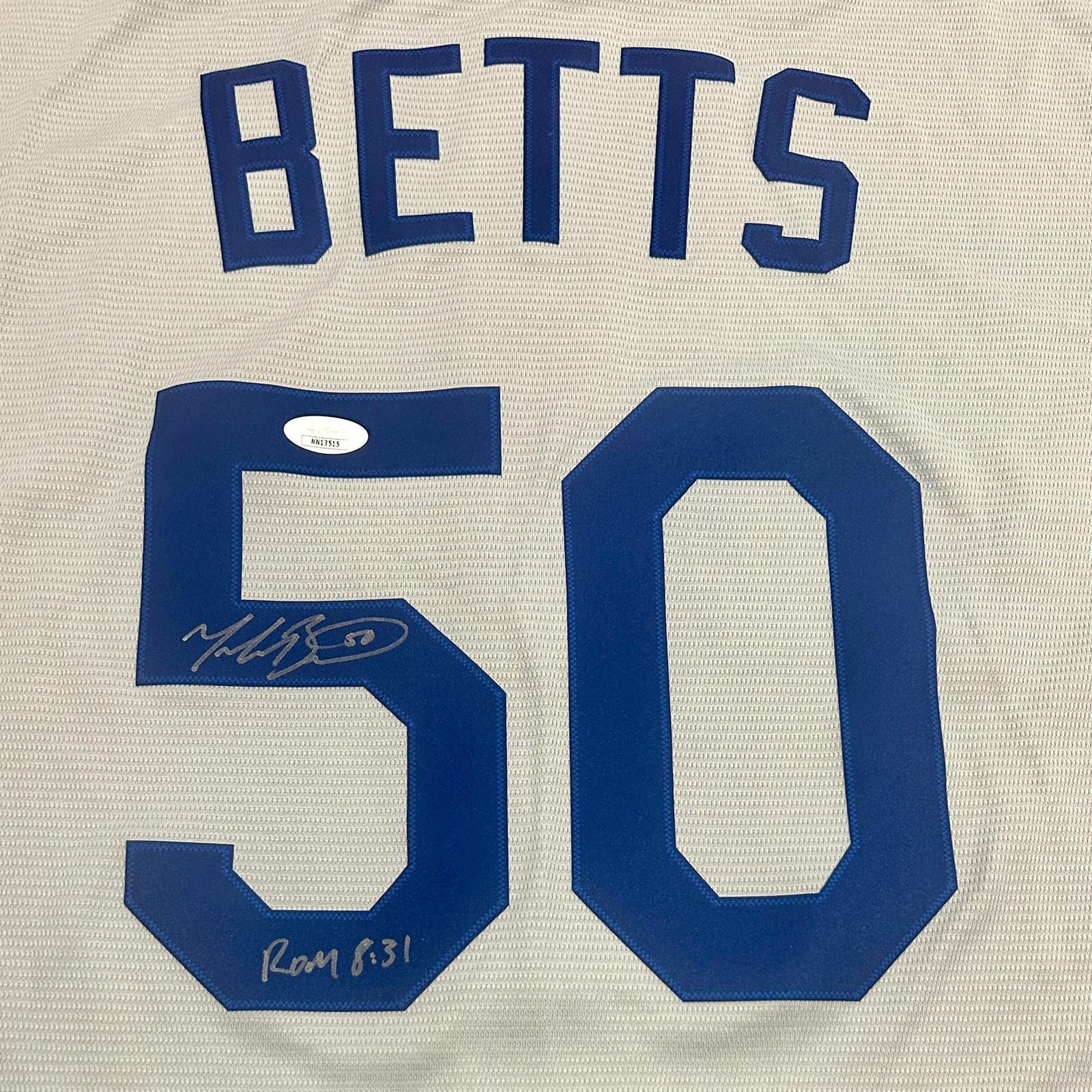 Mookie Betts Autographed Los Angeles Dodgers (2020 World Series Grey #50) Authentic Jersey - JSA