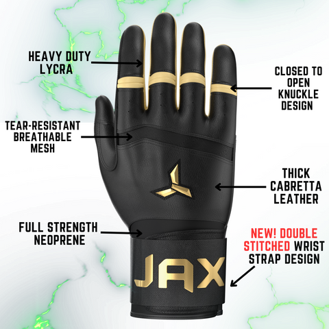Jax Batting Gloves | Pure Gold | Strap Cuff