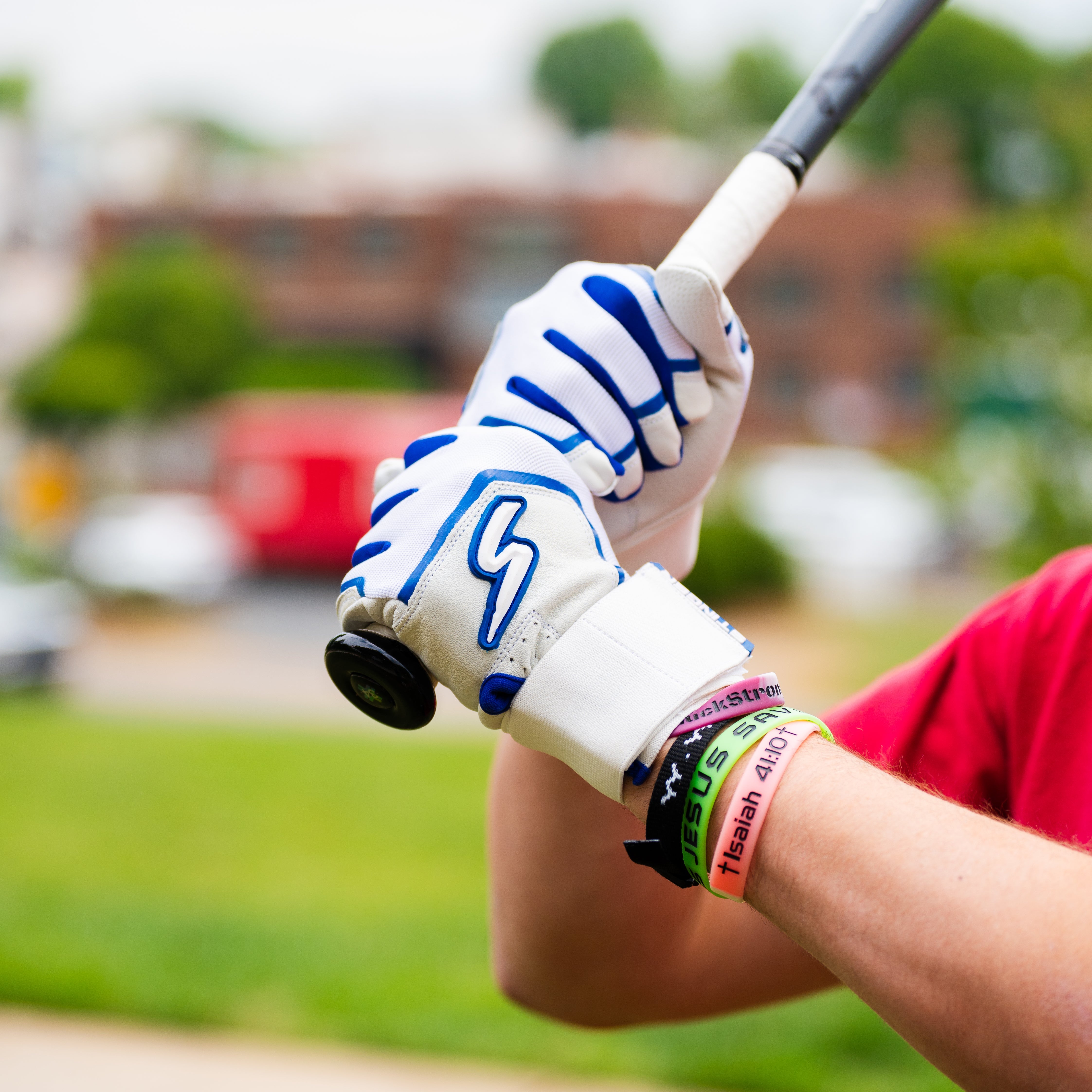 Winder Series Batting Gloves - Royal & White