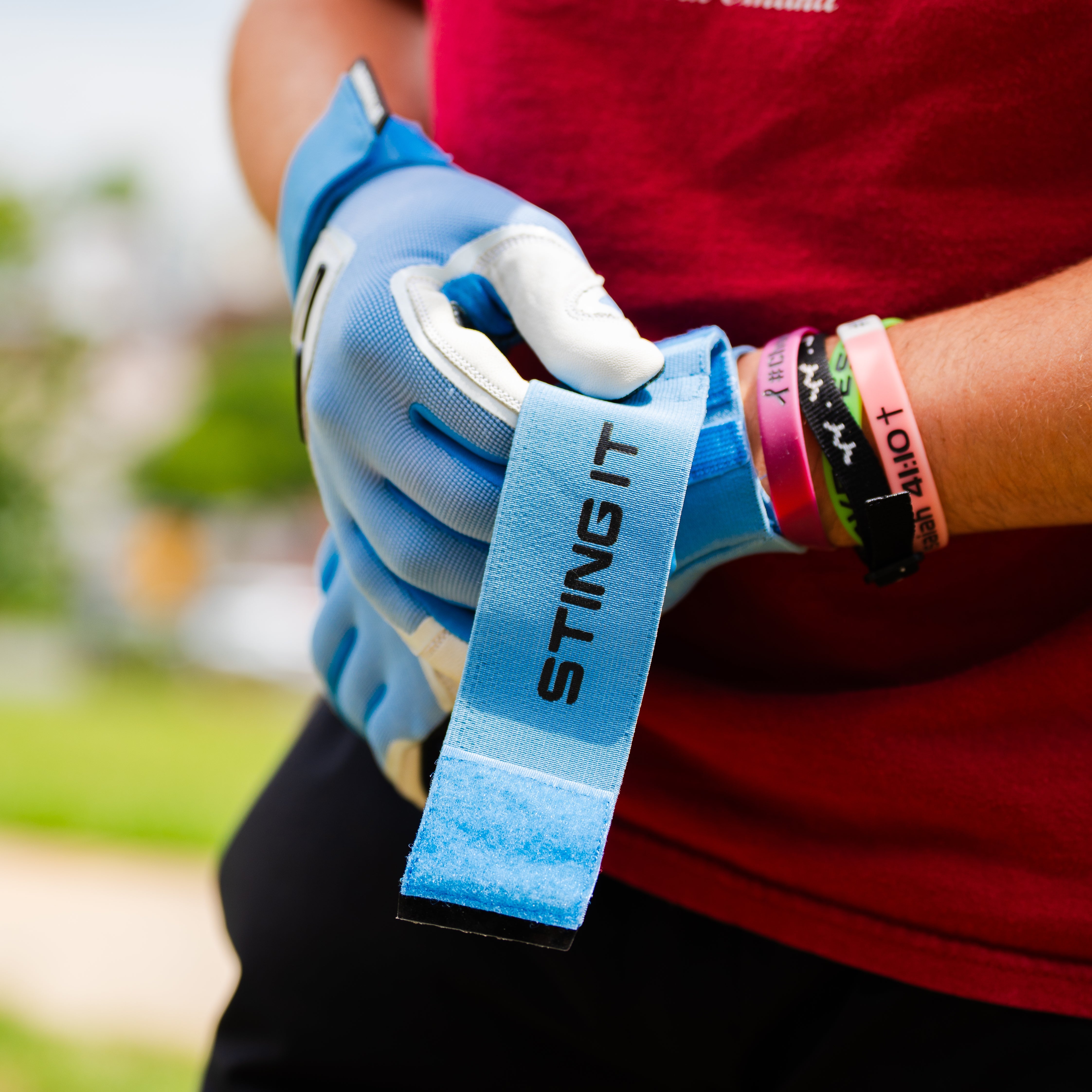 Winder Series Batting Gloves - Columbia Blue/white & Graphite