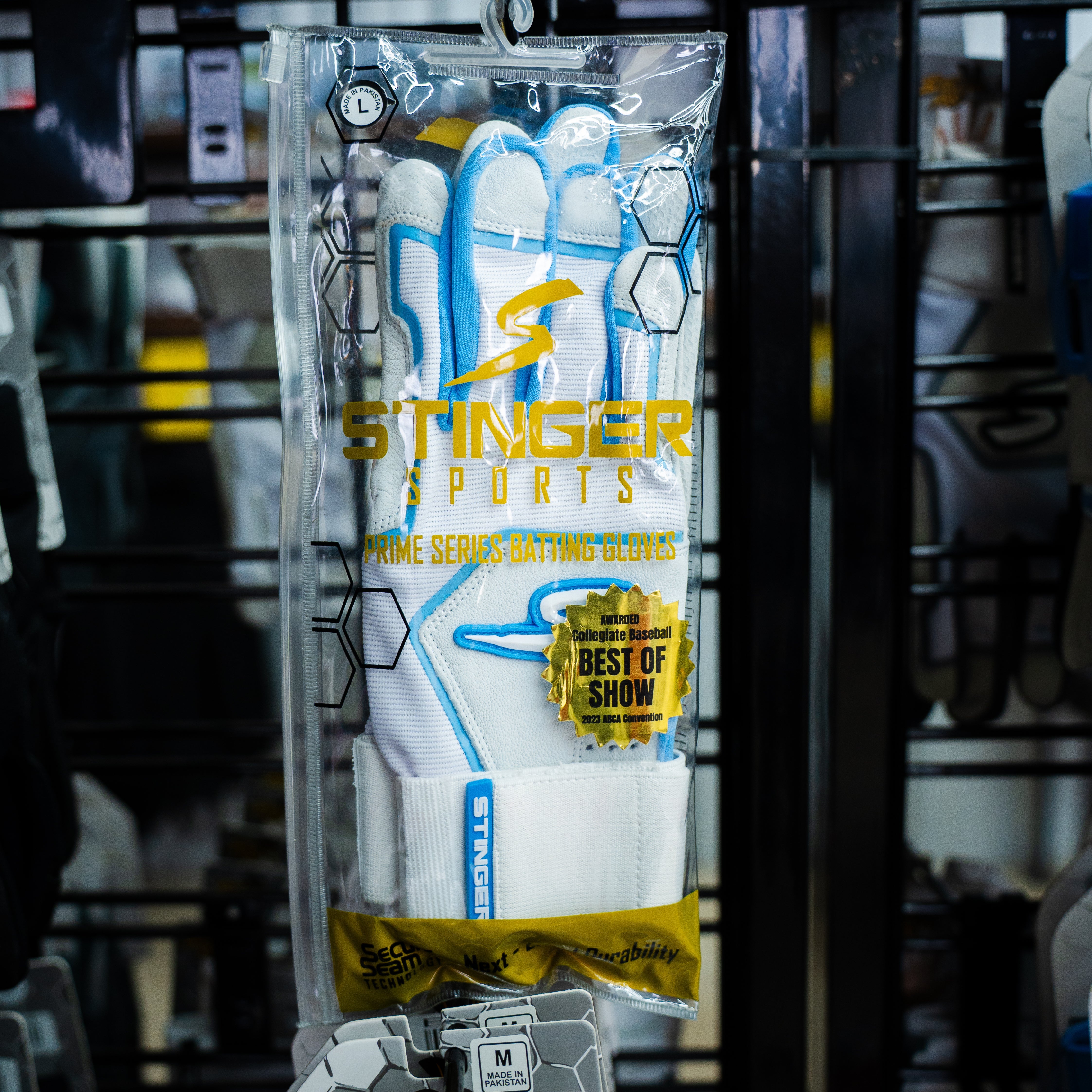 Winder Series Batting Gloves - Columbia Blue & White
