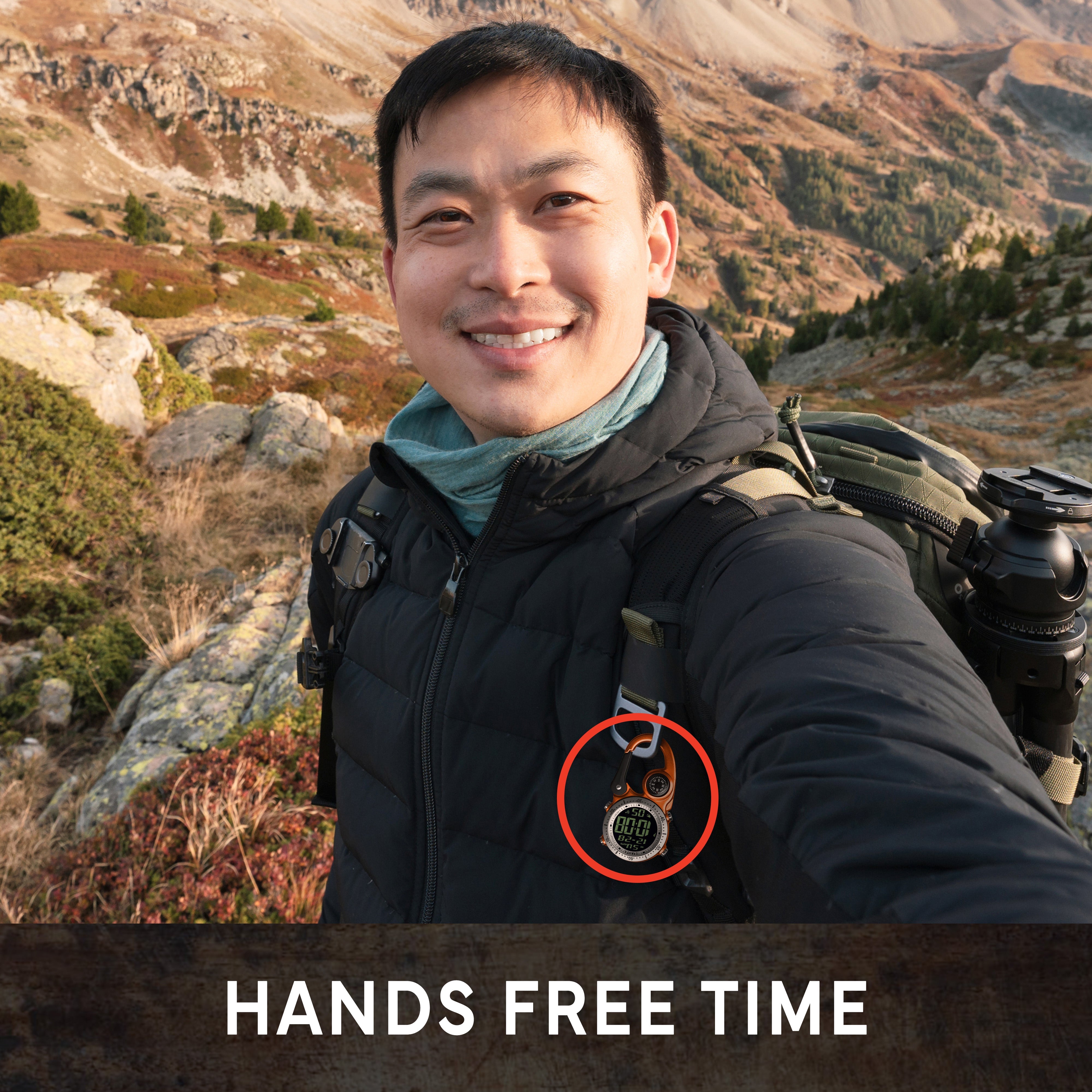 Digital Clip Watch in Orange