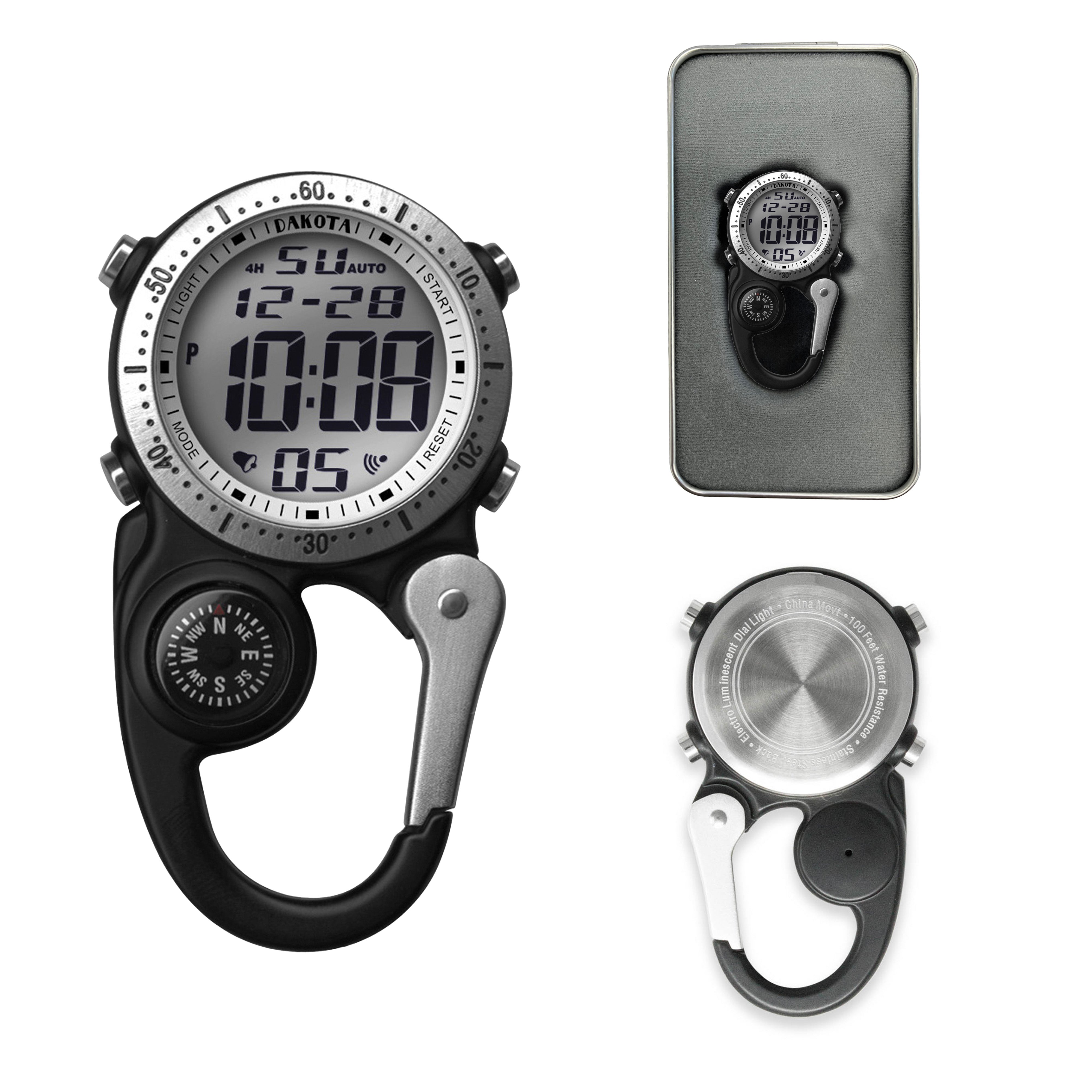 Digital Clip Watch in Black