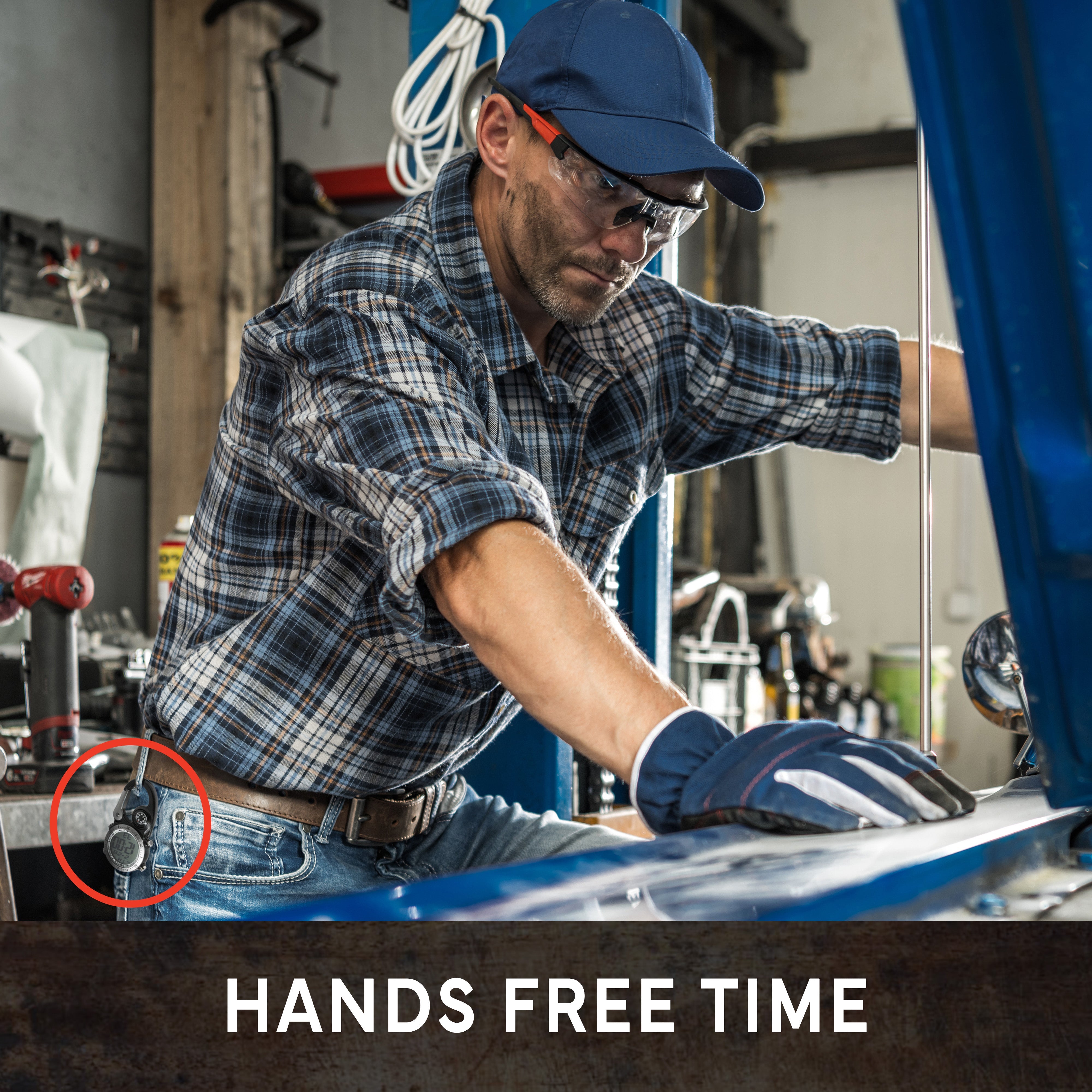 Digital Clip Watch in Black