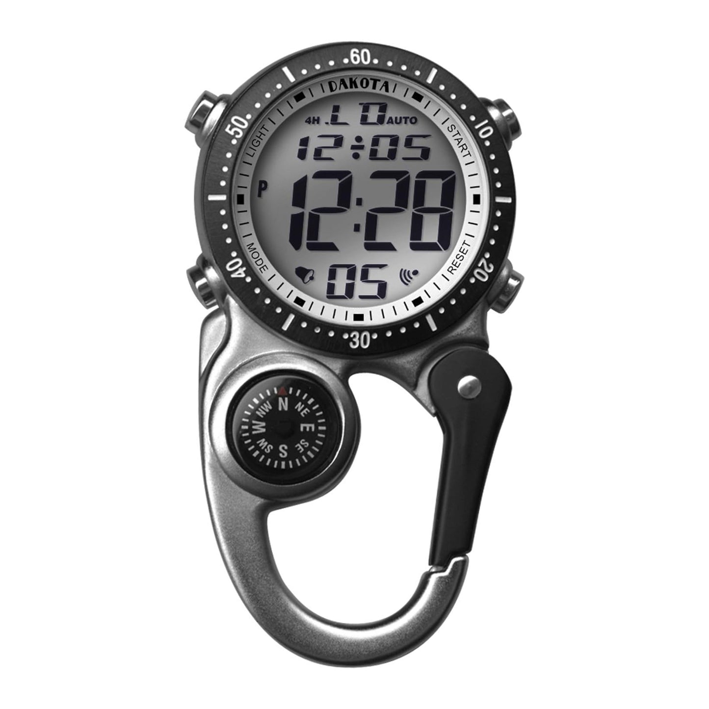 Digital Clip Watch in Silver