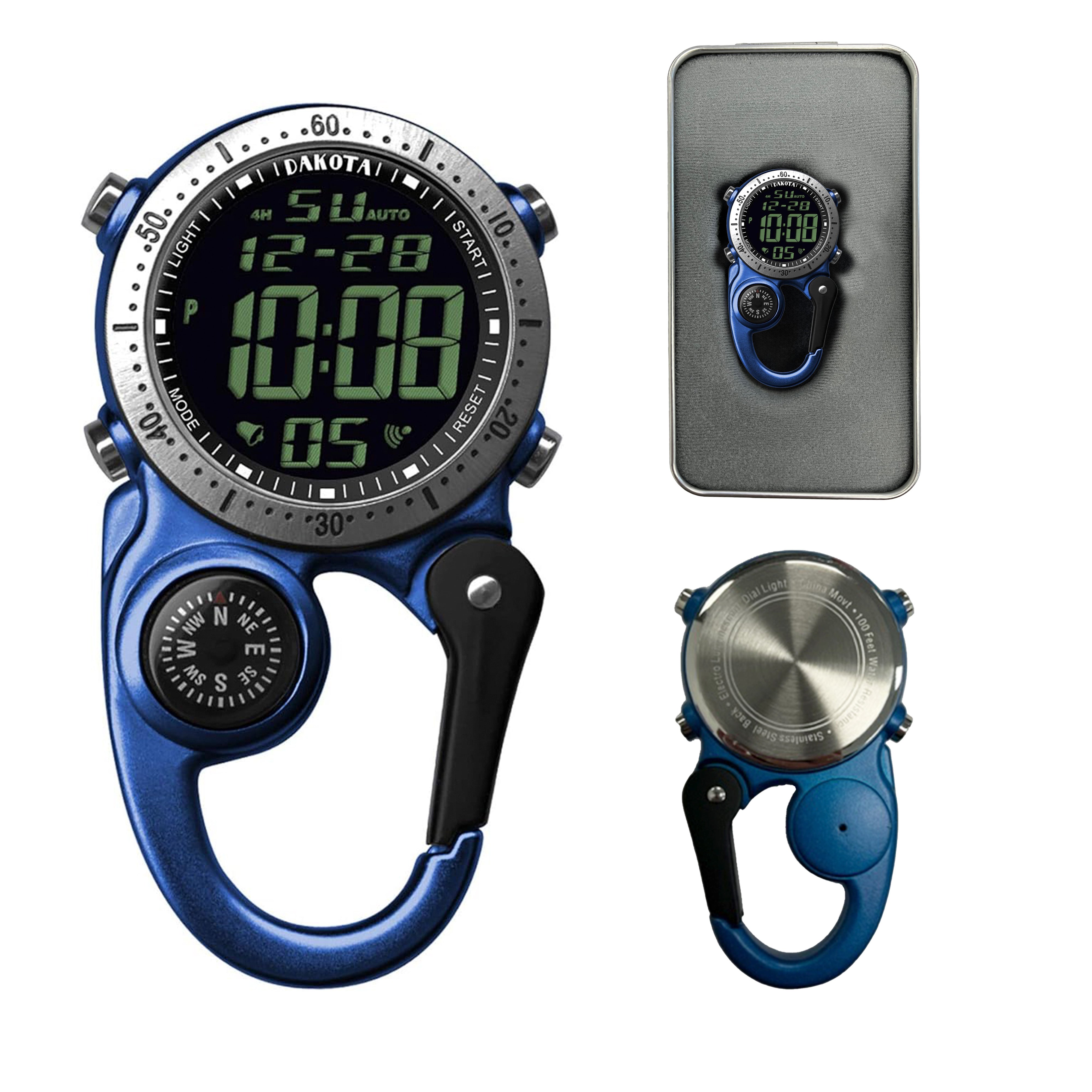 Digital Clip Watch in Blue