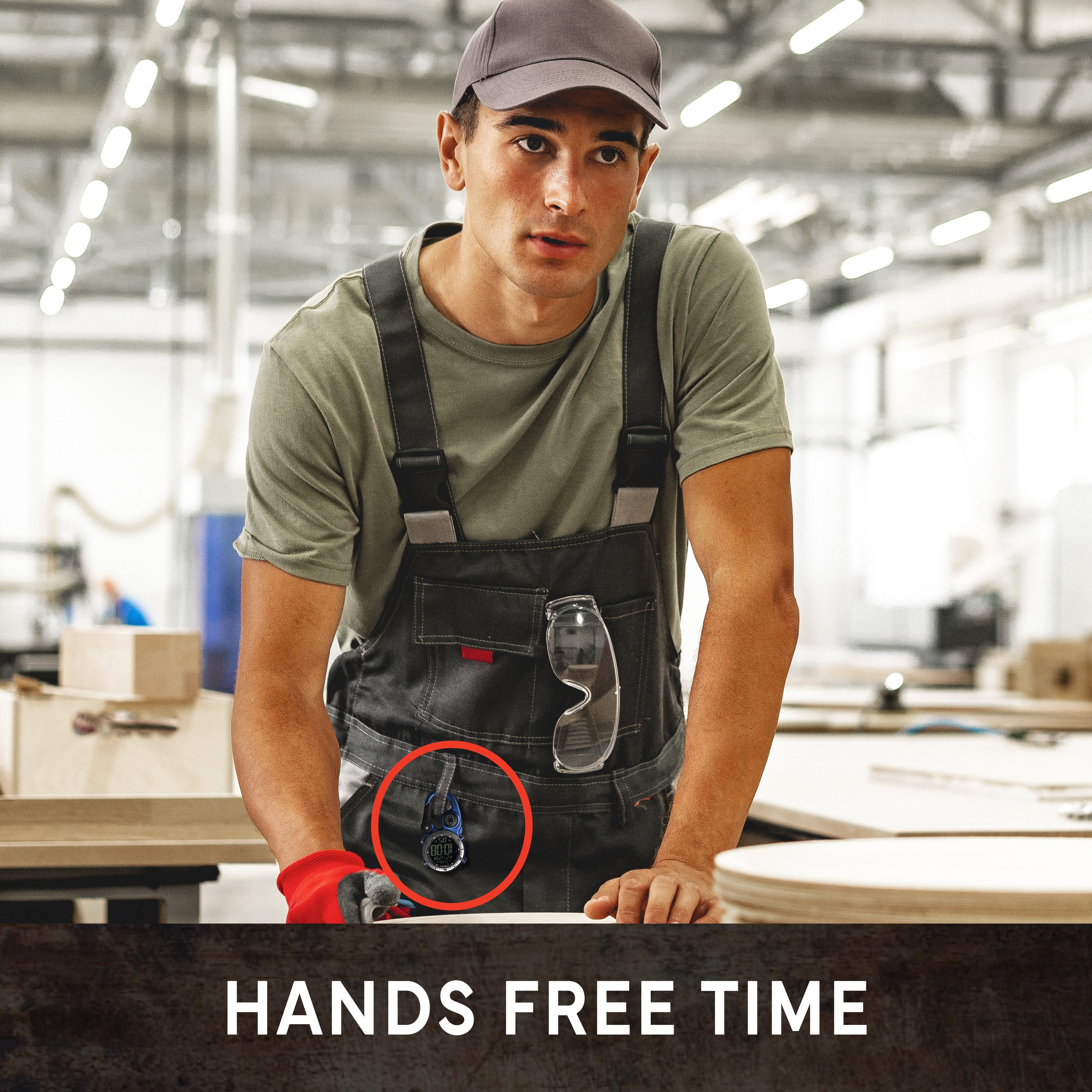 Digital Clip Watch in Blue