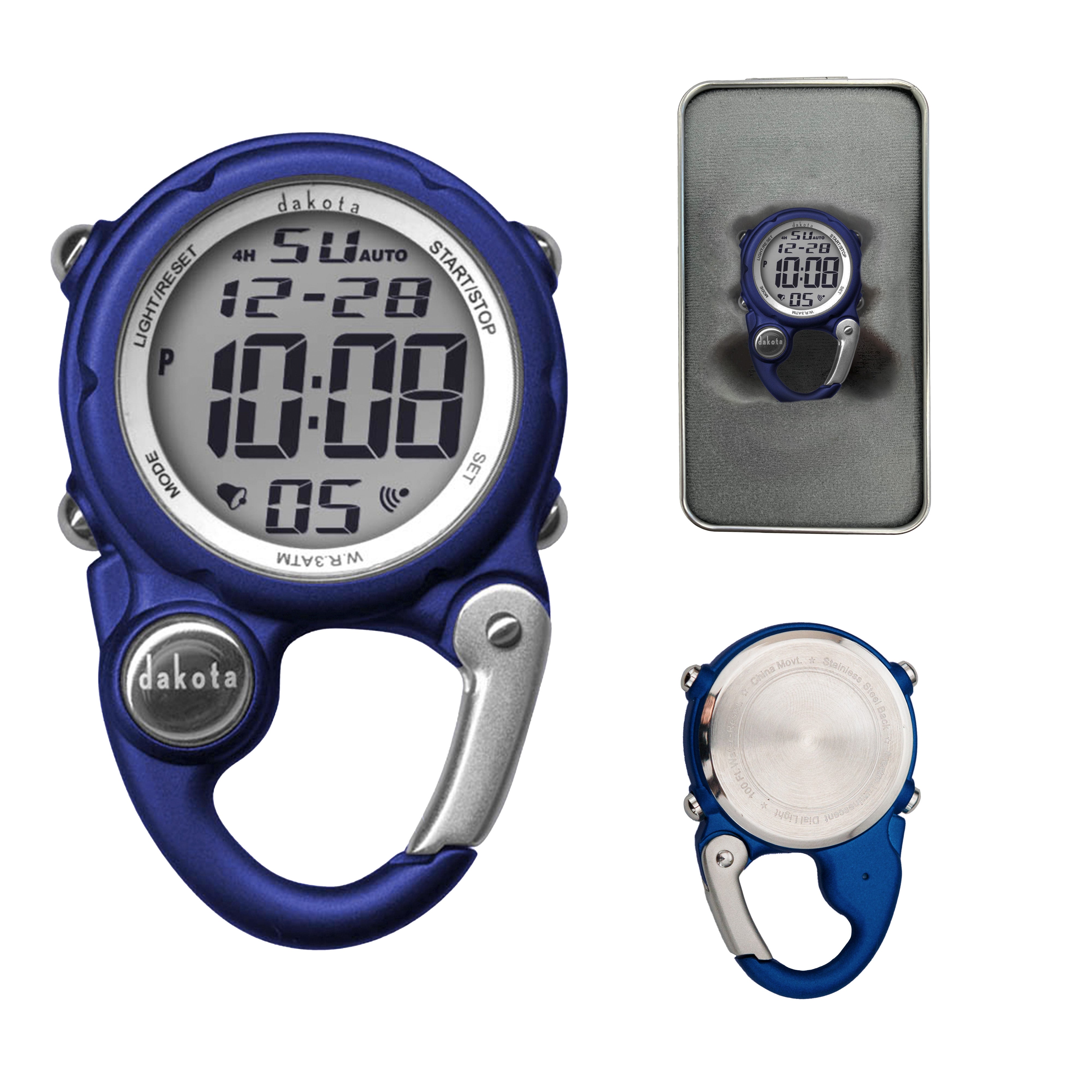 Petite Digital Clip Watch in Blue