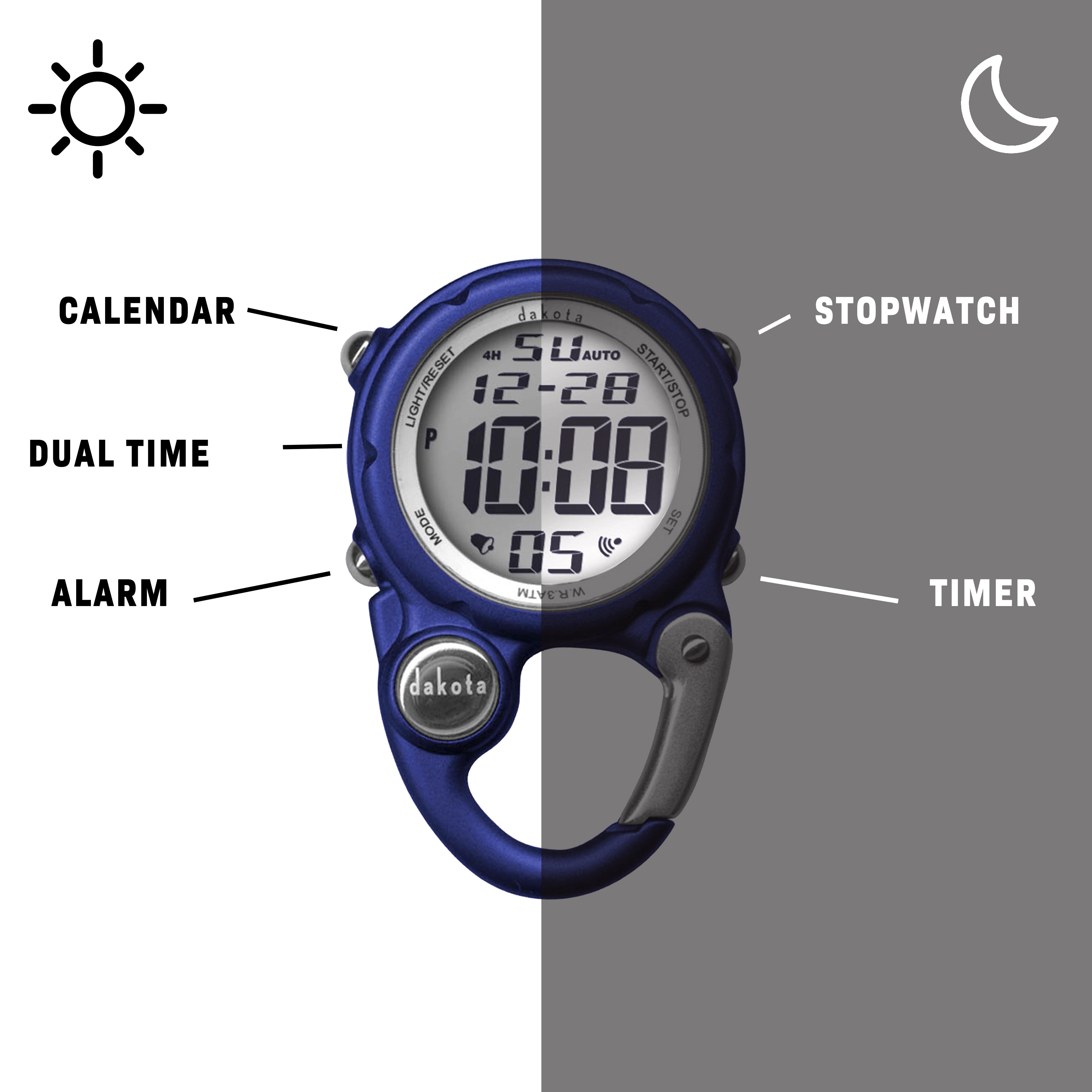 Petite Digital Clip Watch in Blue