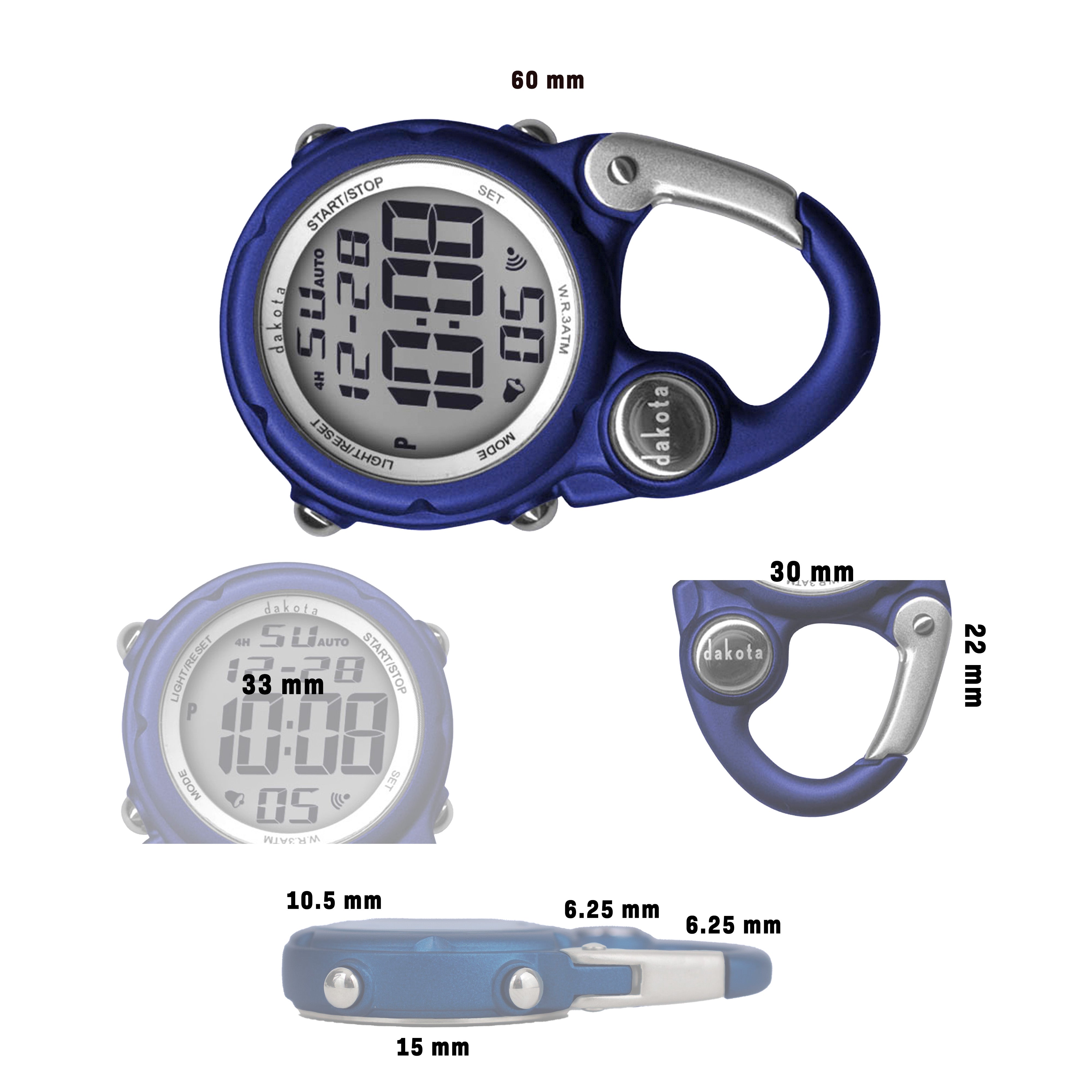 Petite Digital Clip Watch in Blue