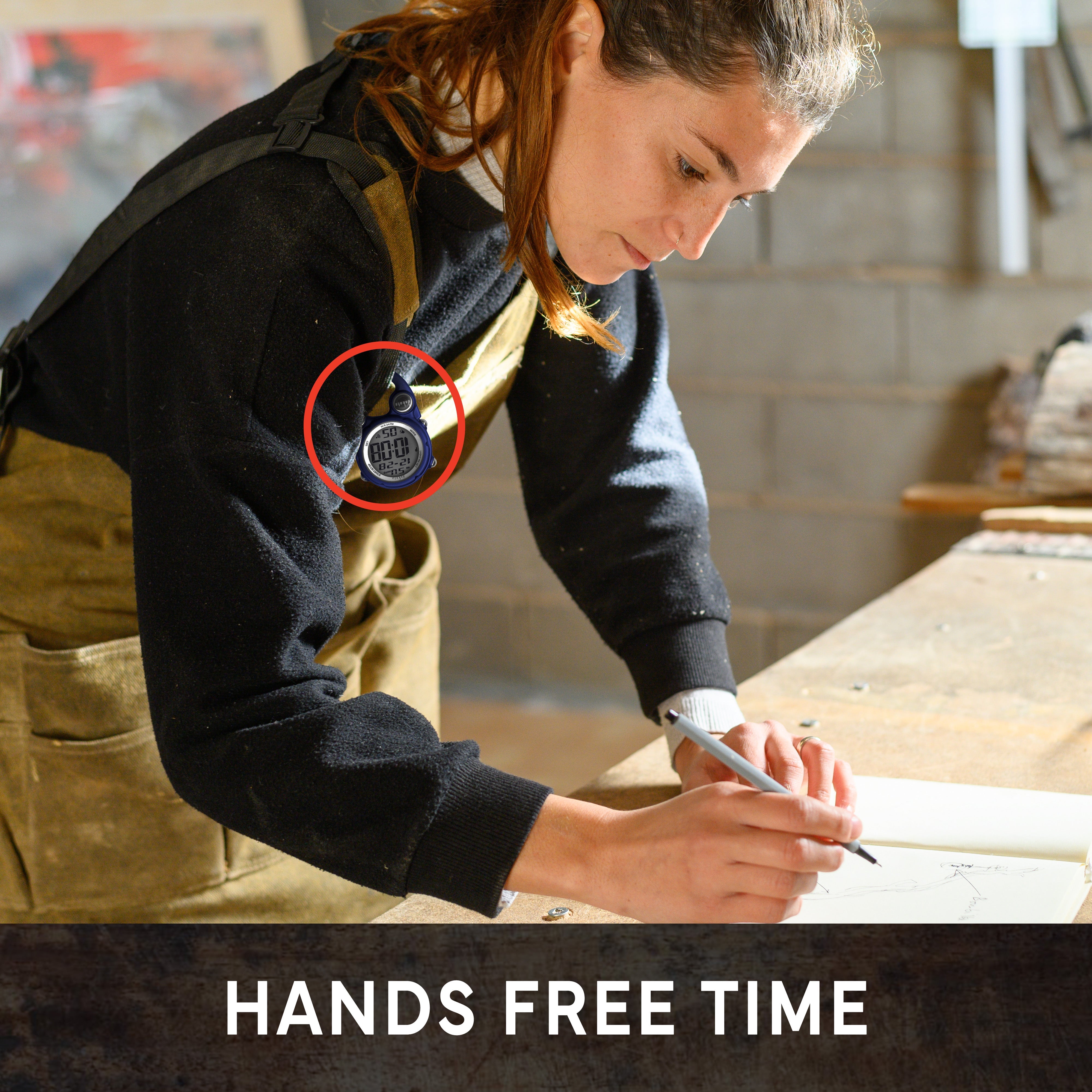 Petite Digital Clip Watch in Blue