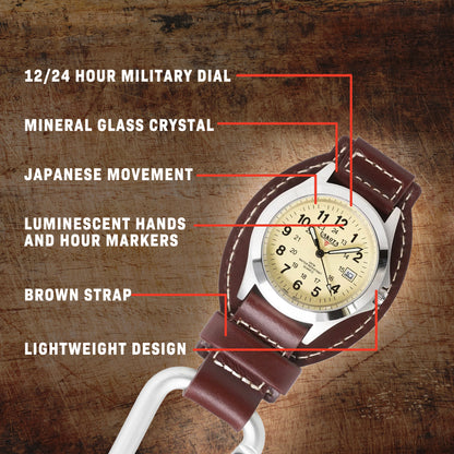 Dakota Leather Clip in Brown