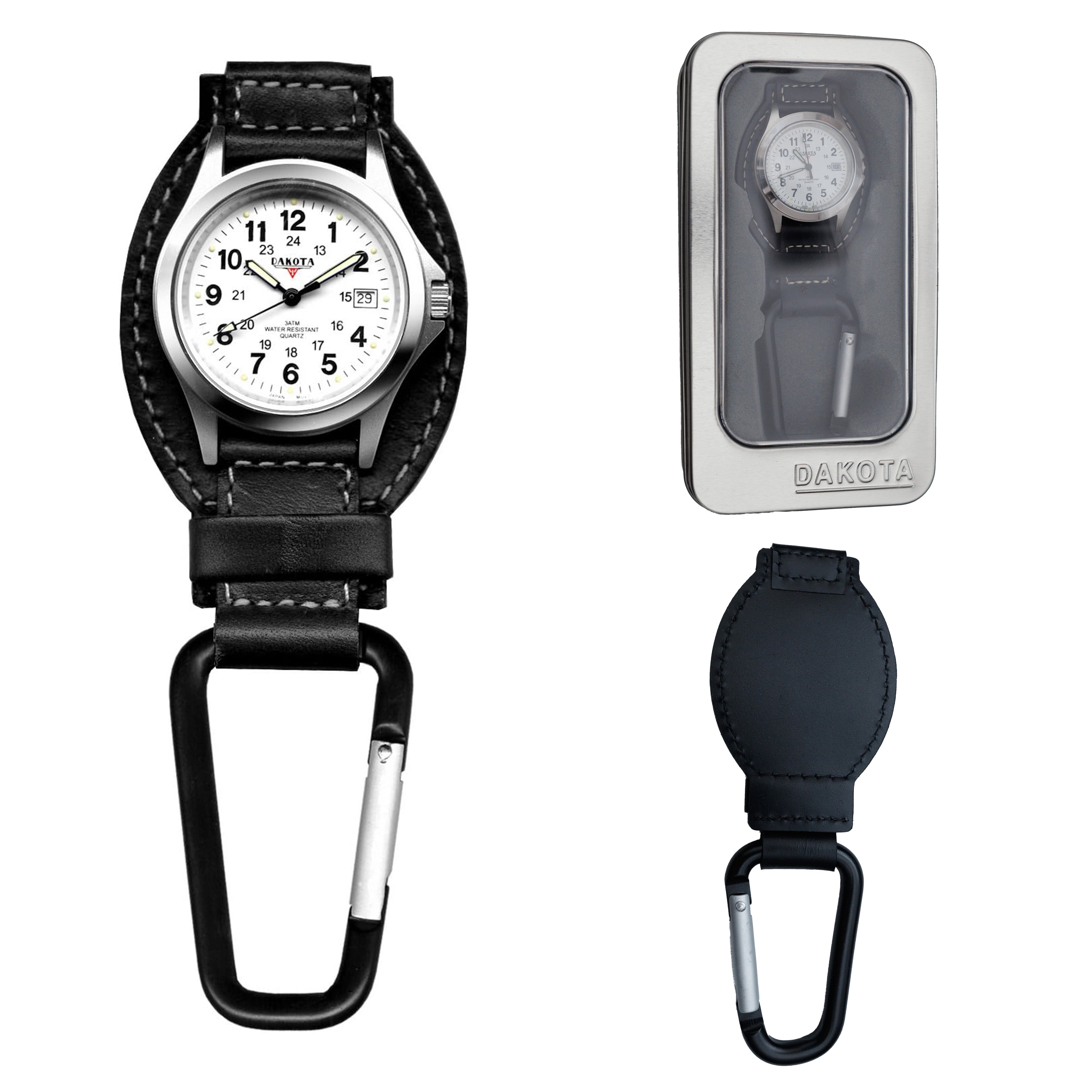 Dakota Leather Clip in Black