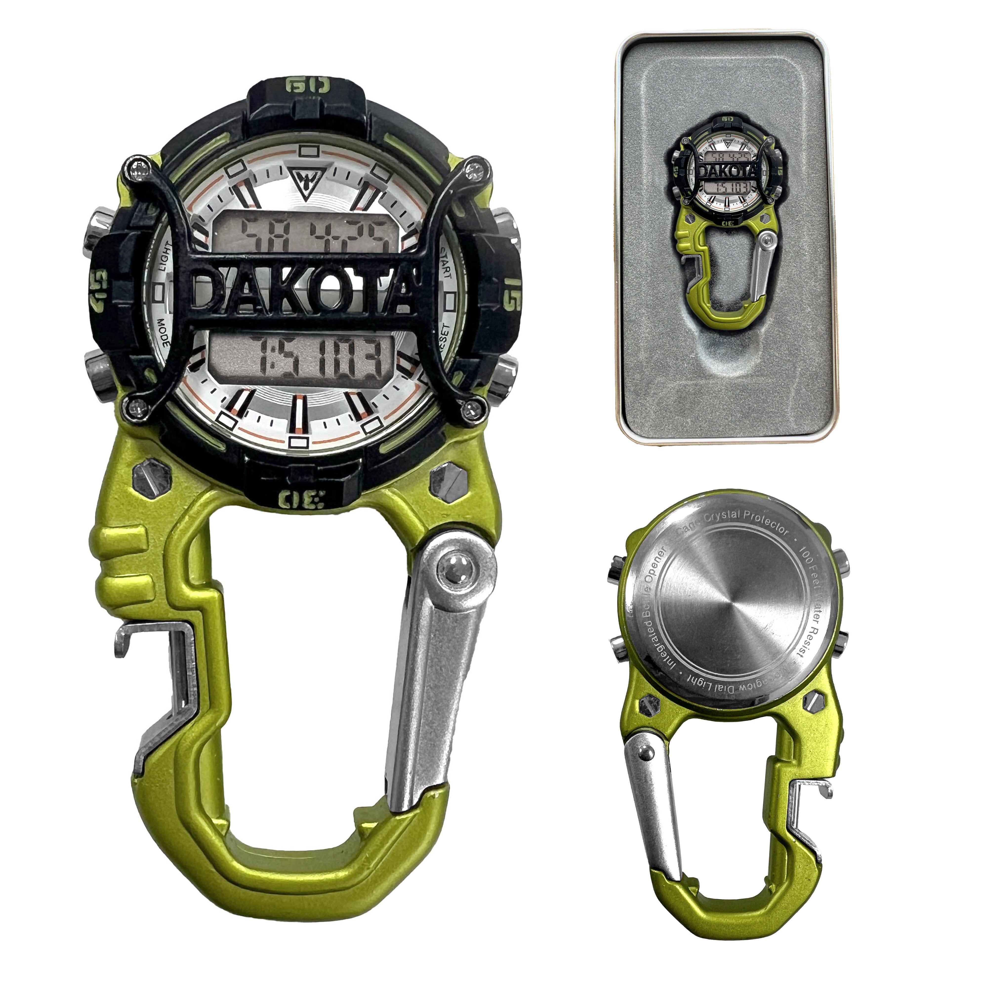 Cage Clip Bottle Opener Watch in Lime Green