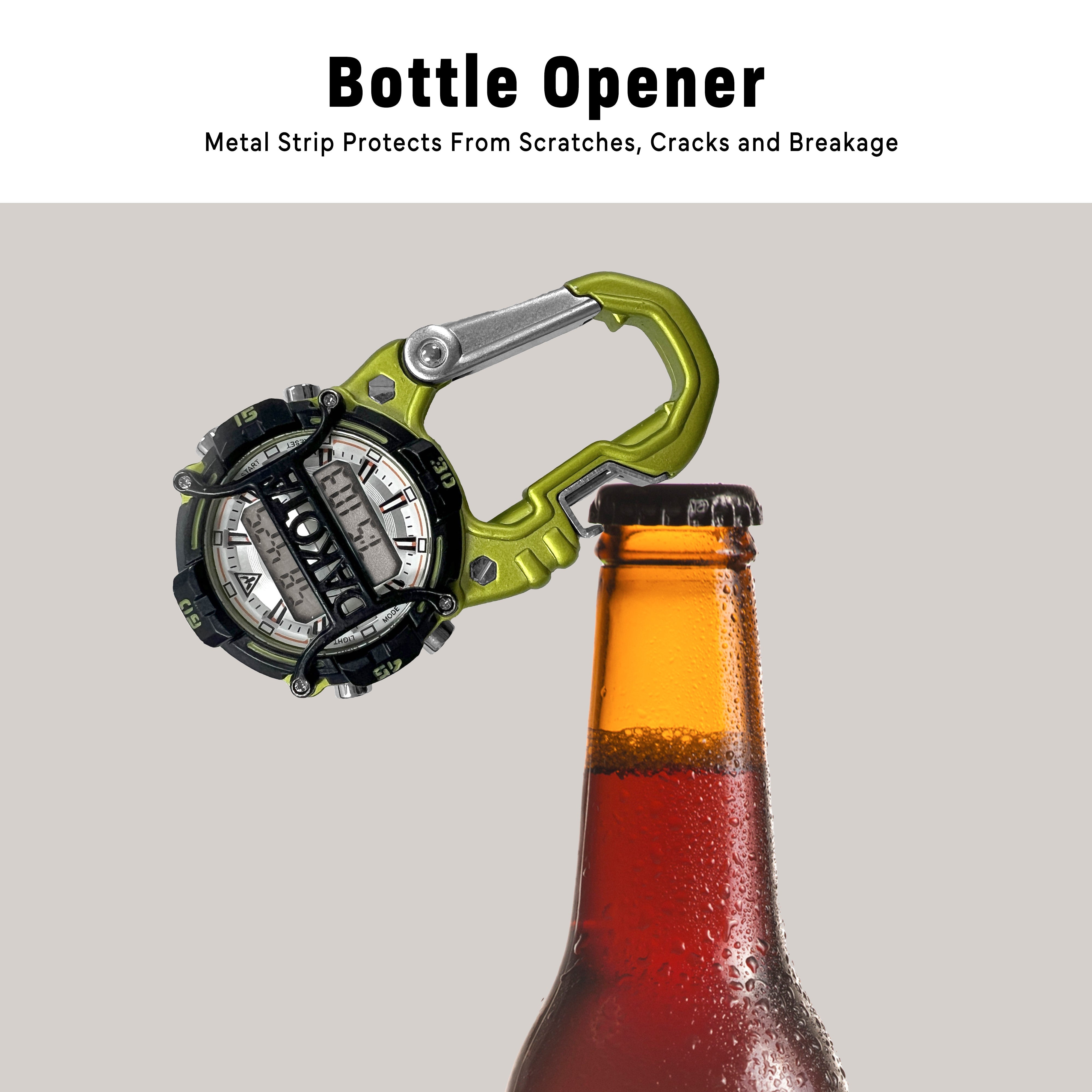 Cage Clip Bottle Opener Watch in Lime Green