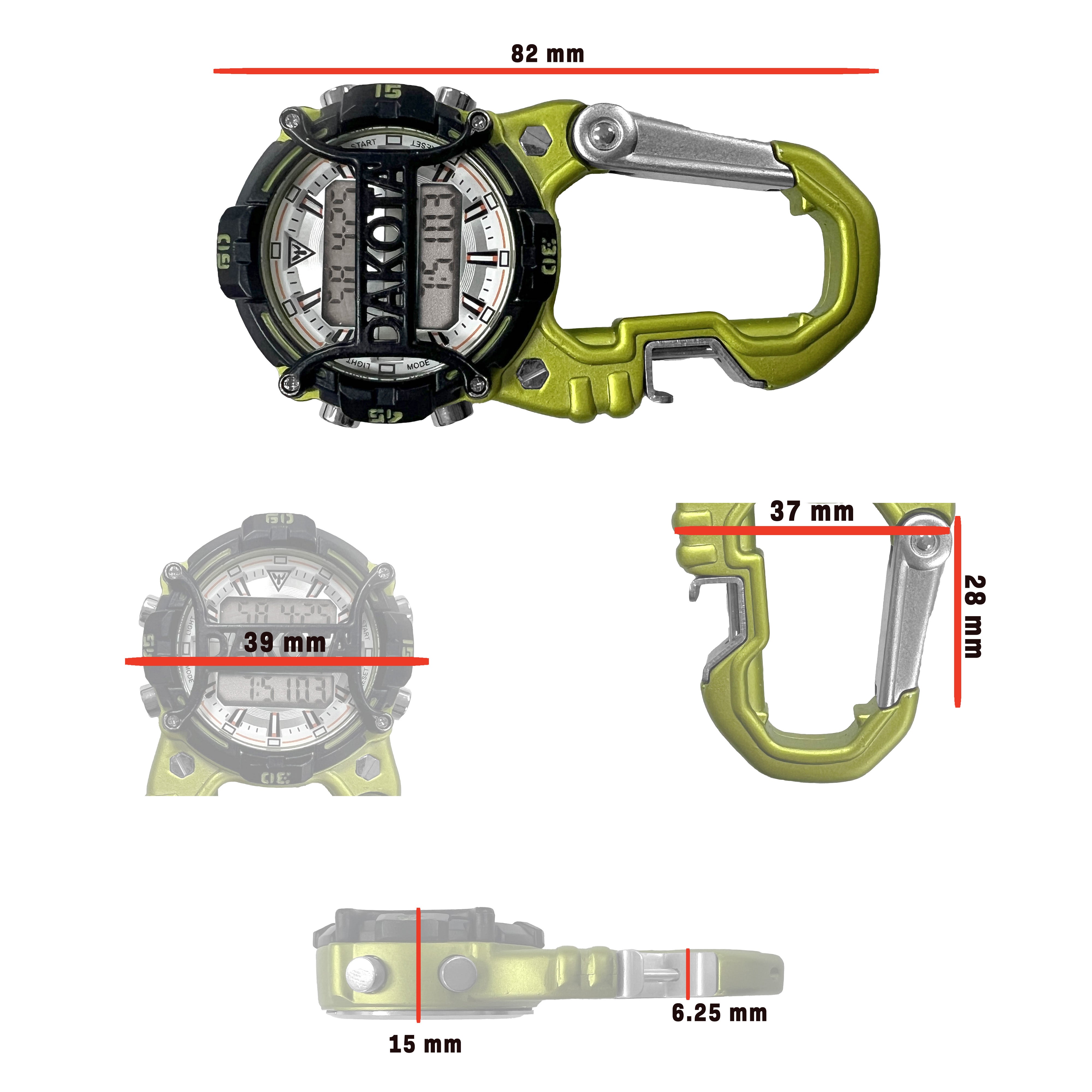 Cage Clip Bottle Opener Watch in Lime Green