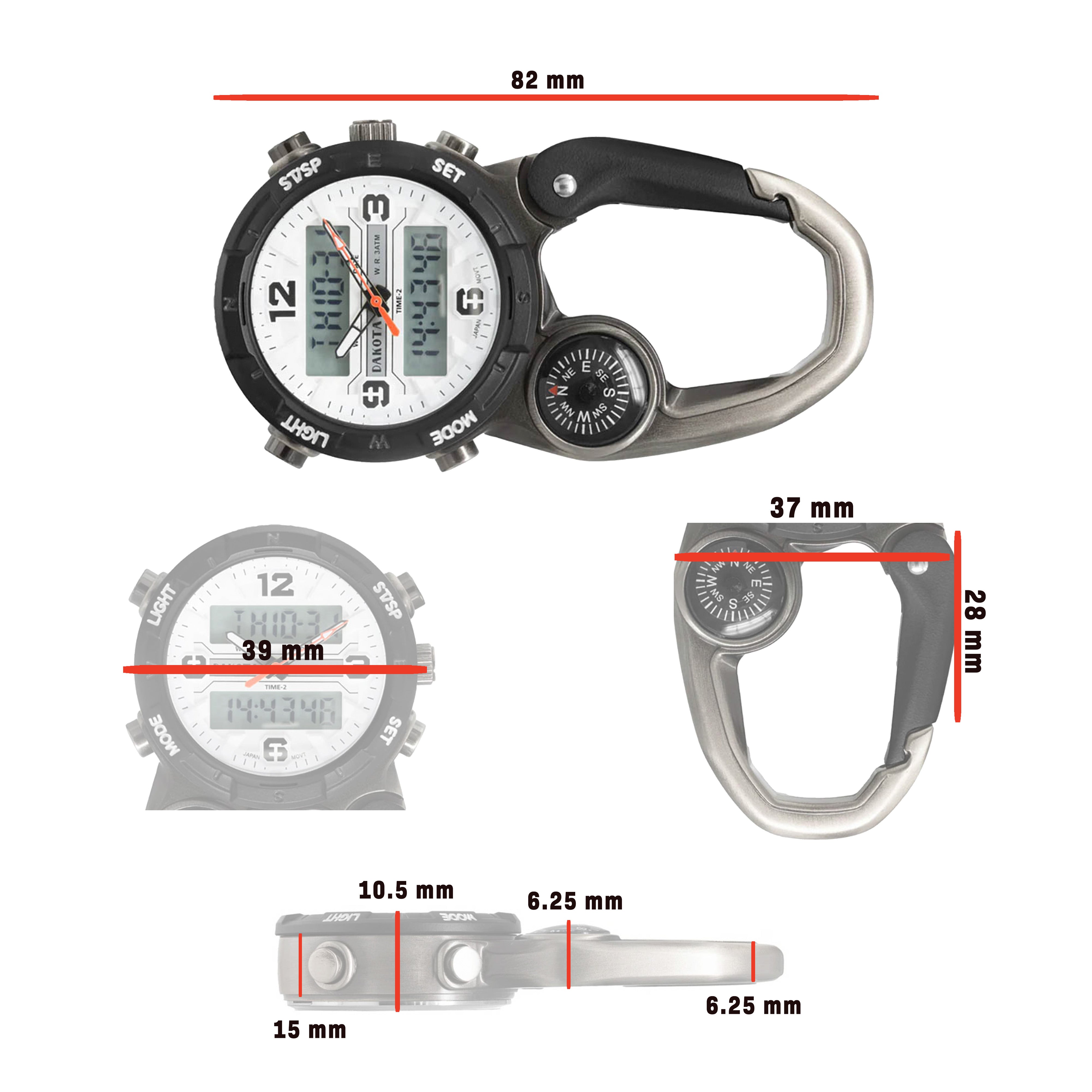 Analog Digital Military Clip Watch