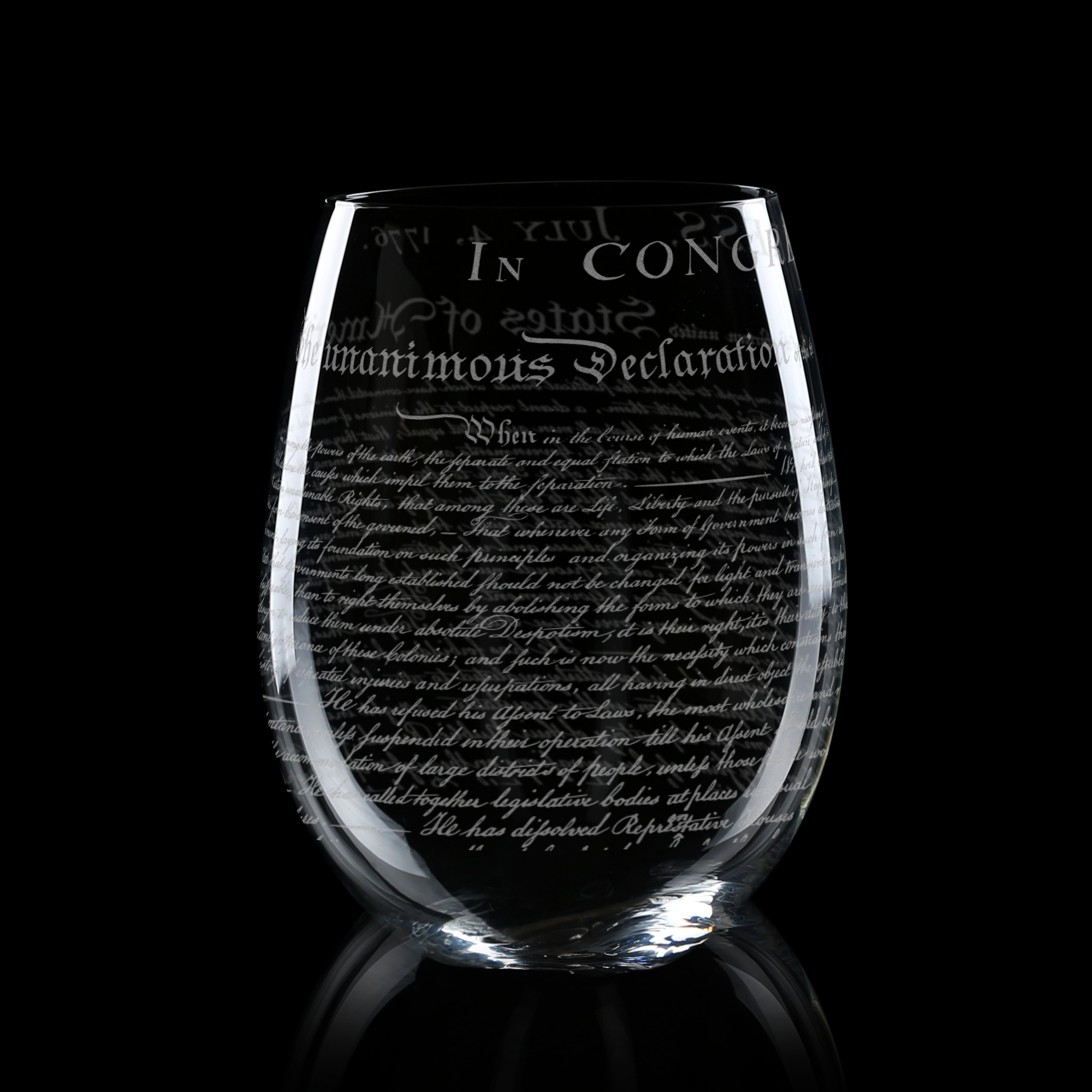 Declaration of Independence Wine Glass