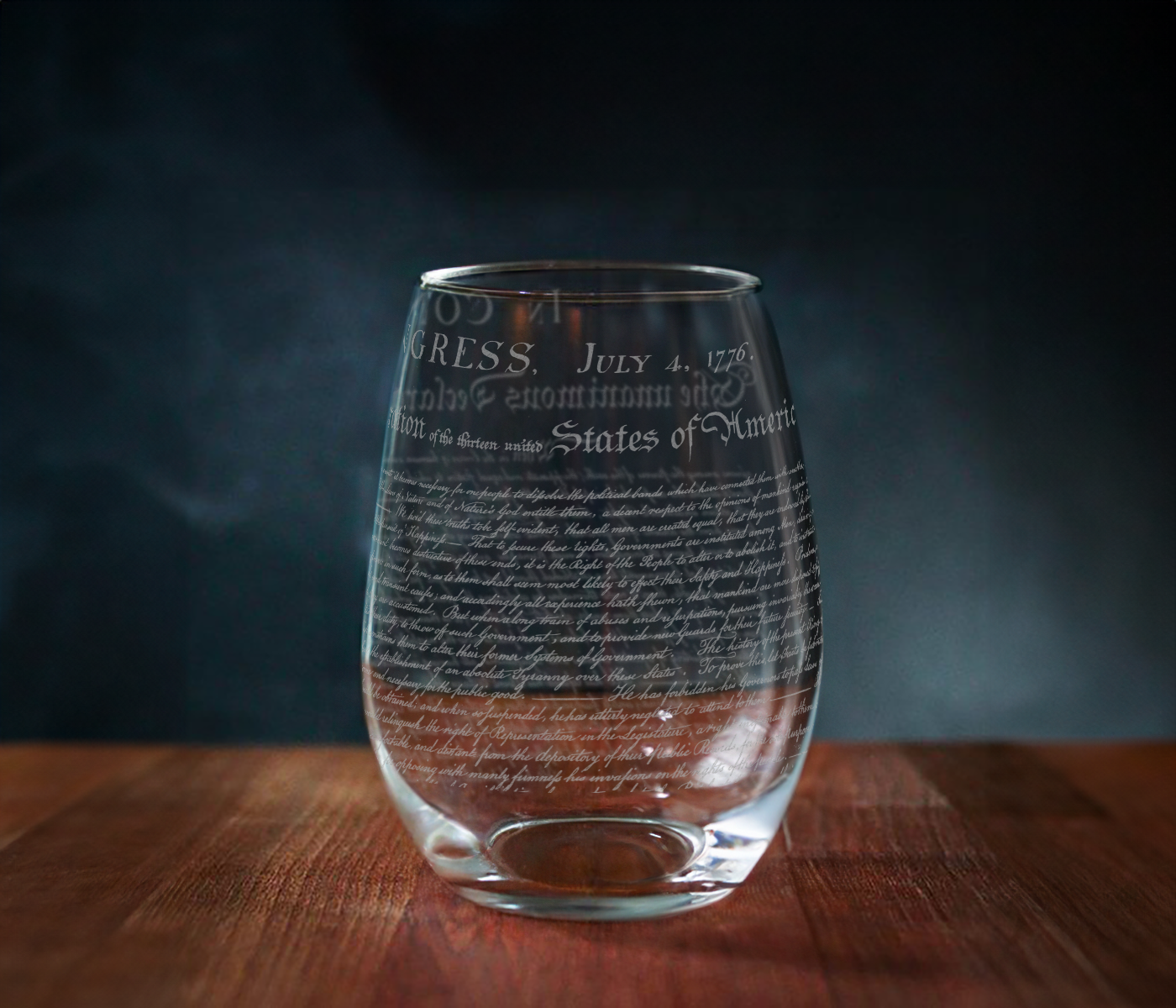 Declaration of Independence Wine Glass