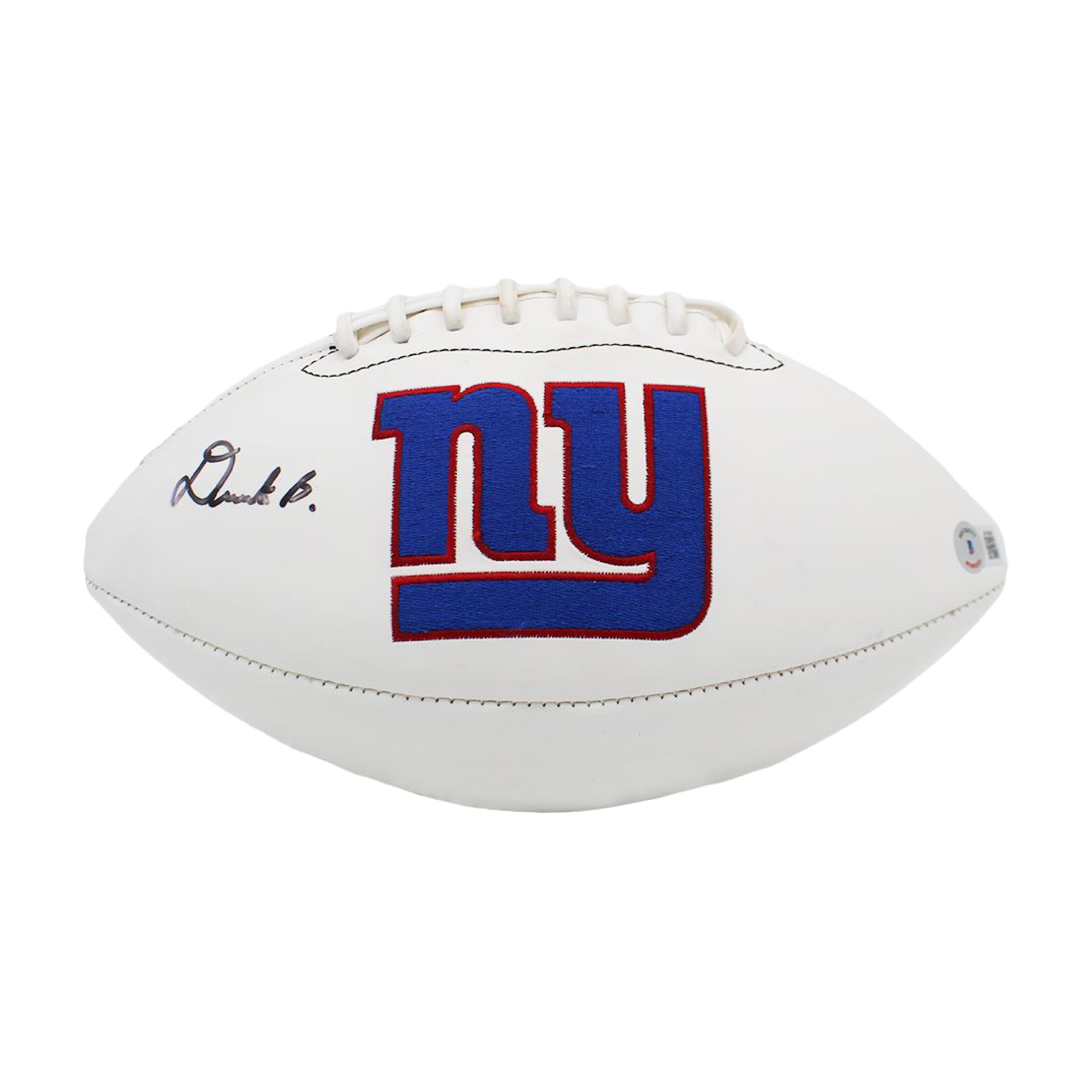Autographed Deonte Banks NY Giants Logo Football