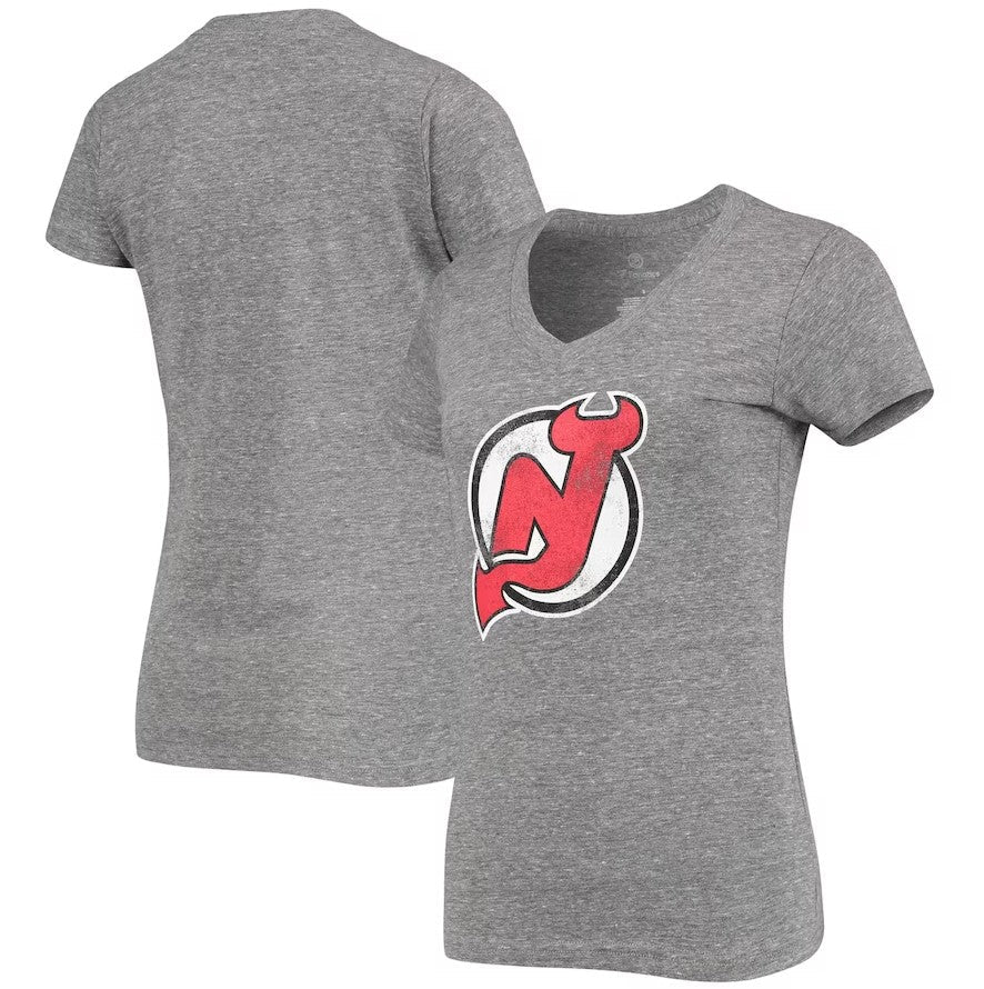 New Jersey Devils Women's Distressed Logo T-Shirt