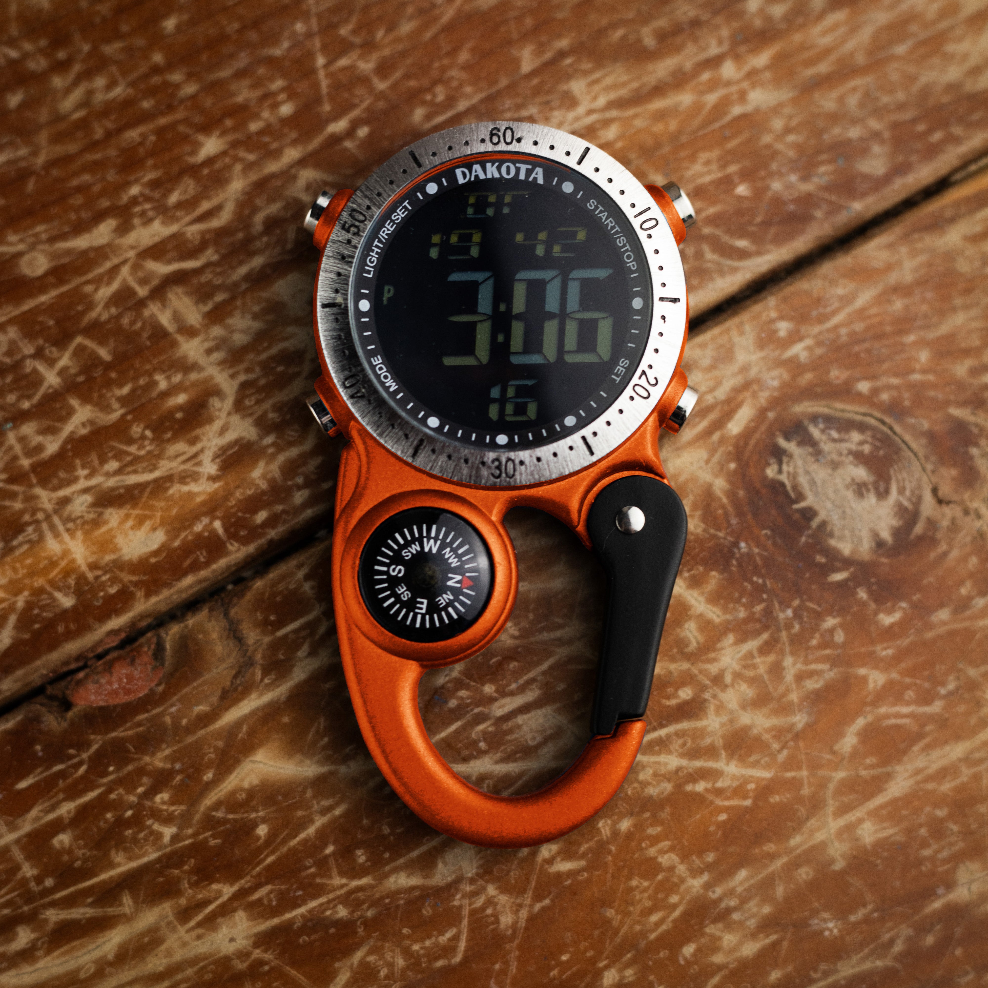Digital Clip Watch in Orange