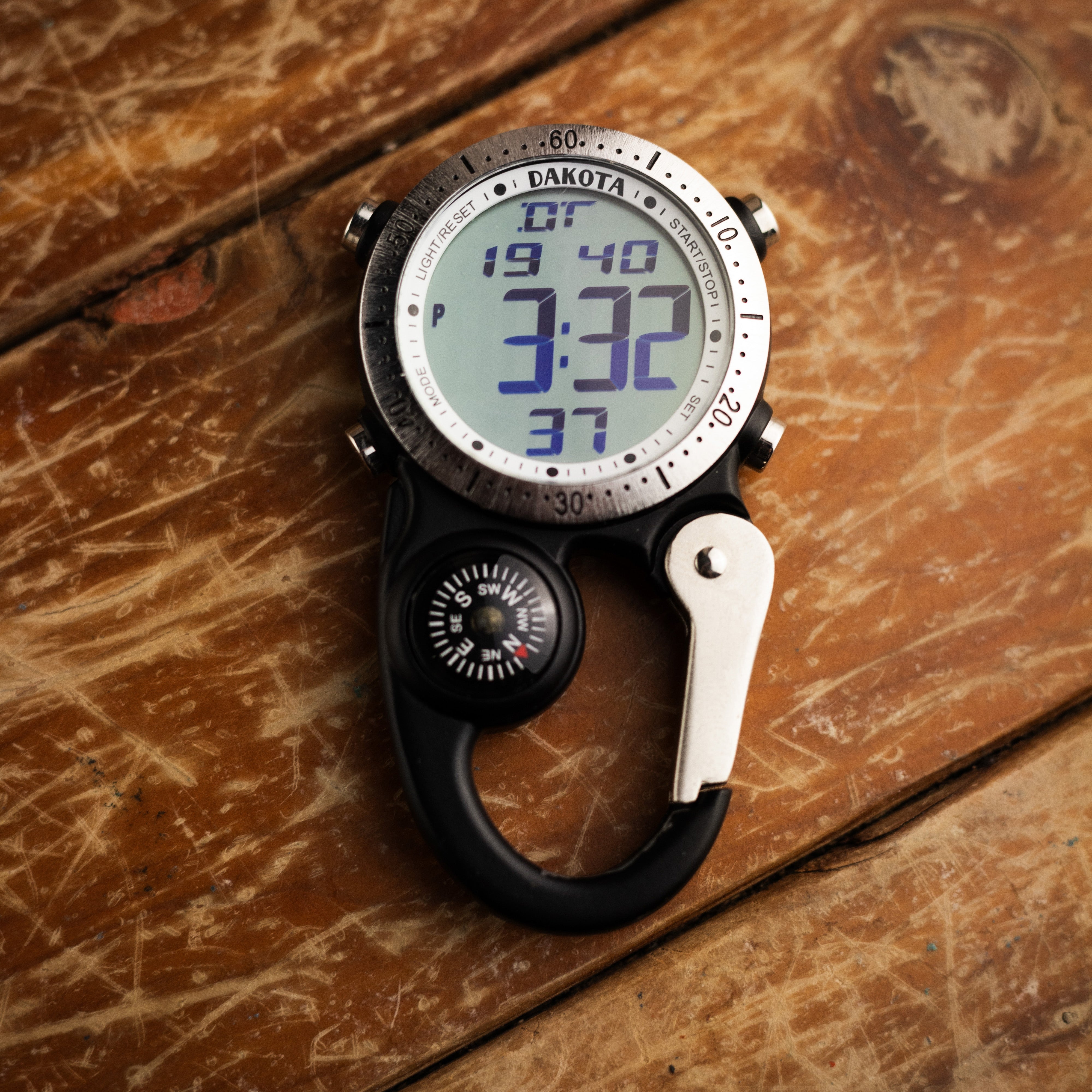 Digital Clip Watch in Black