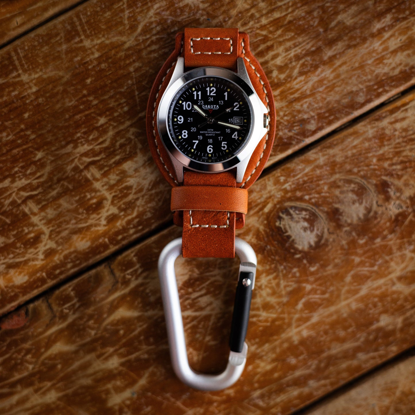 Dakota Leather Clip in Brown
