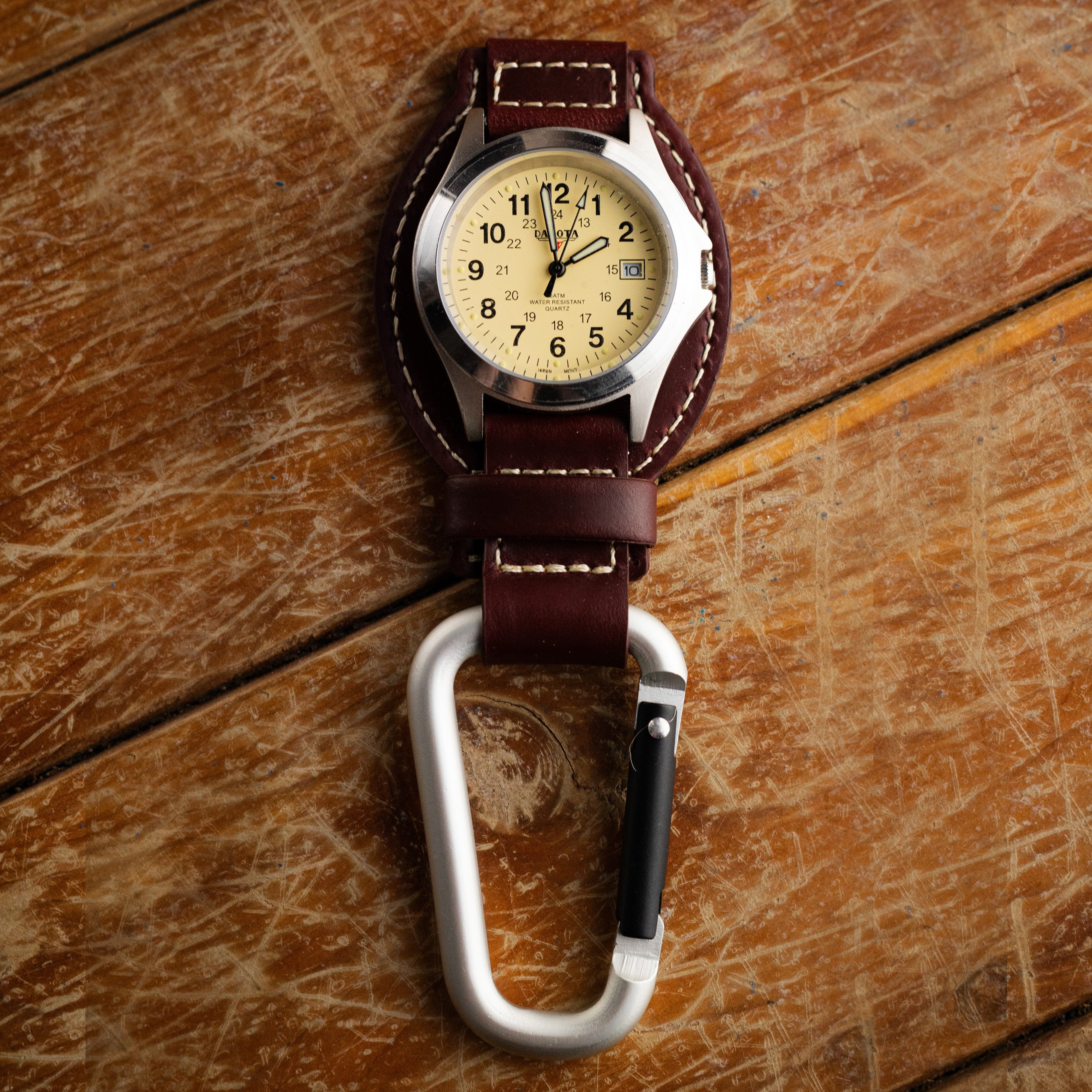 Dakota Leather Clip in Brown