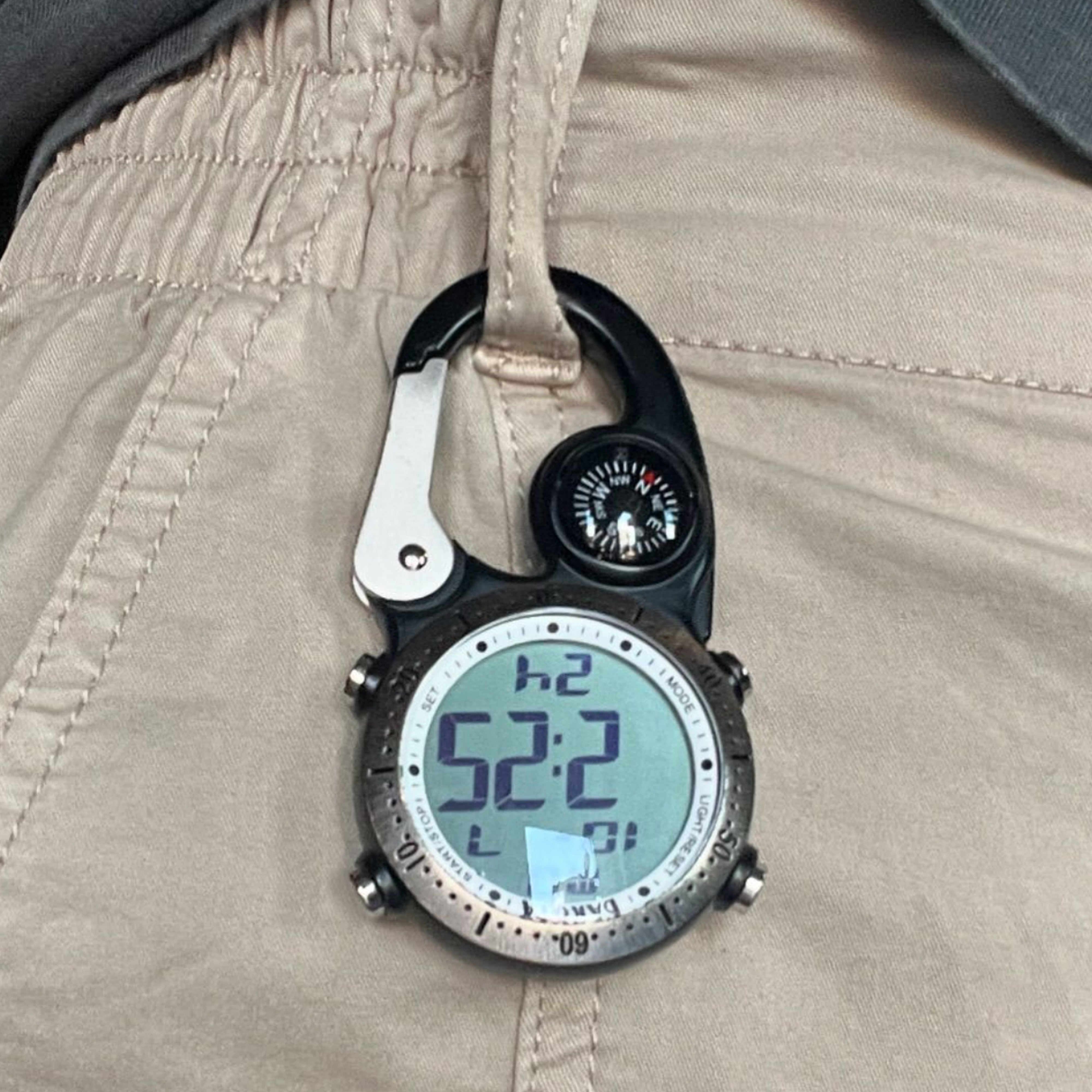 Digital Clip Watch in Black