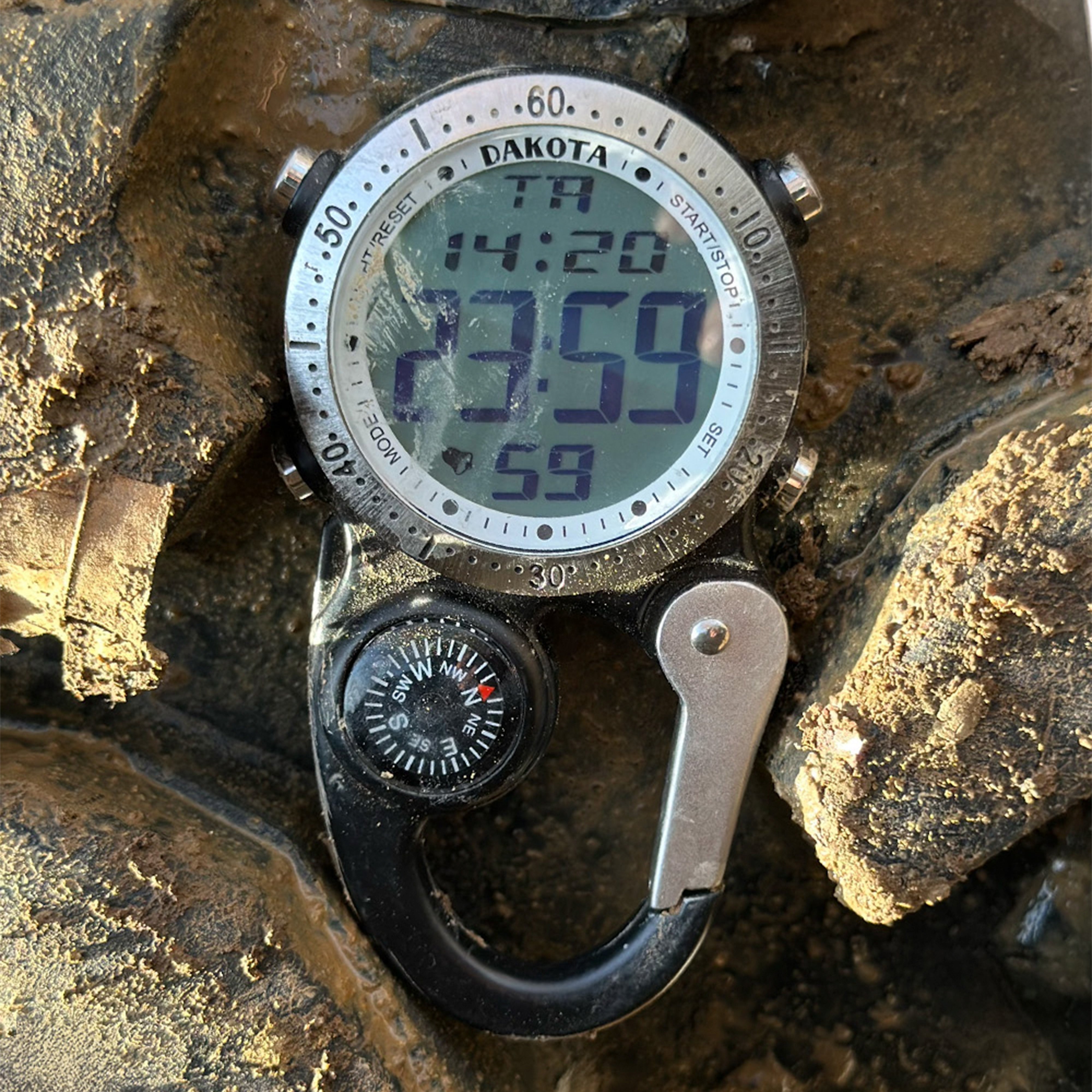 Digital Clip Watch in Black