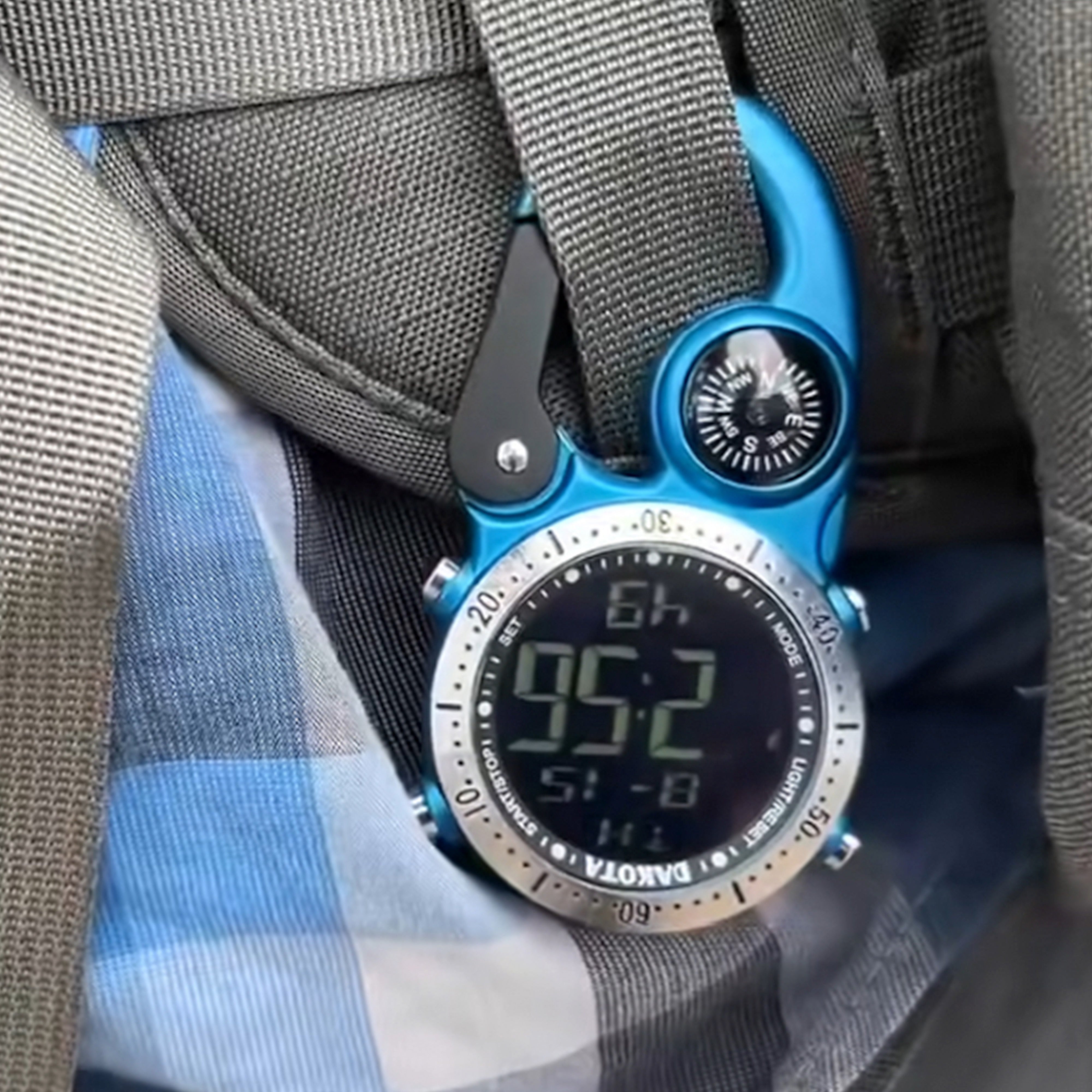 Digital Clip Watch in Blue