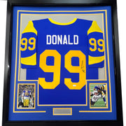Autographed Aaron Donald Los Angeles LA Retro Framed Football Jersey