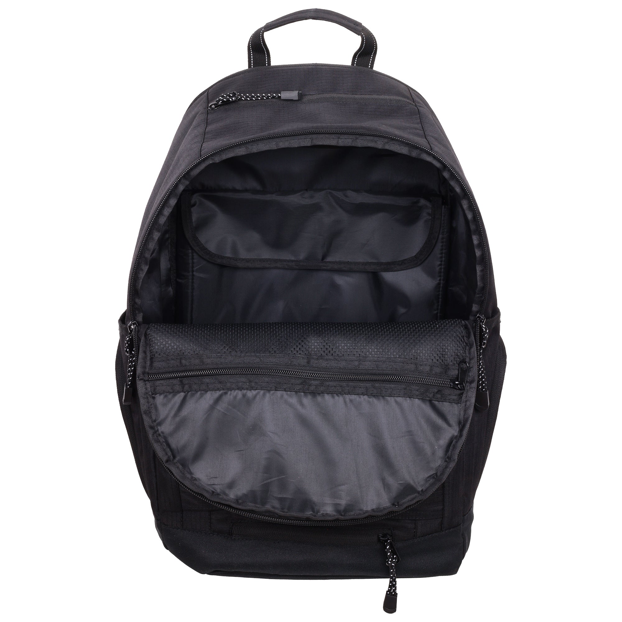 Element Ripstop Backpack- Durable Outdoor And School Bag With Skate Straps And Multiple Compartments, Black