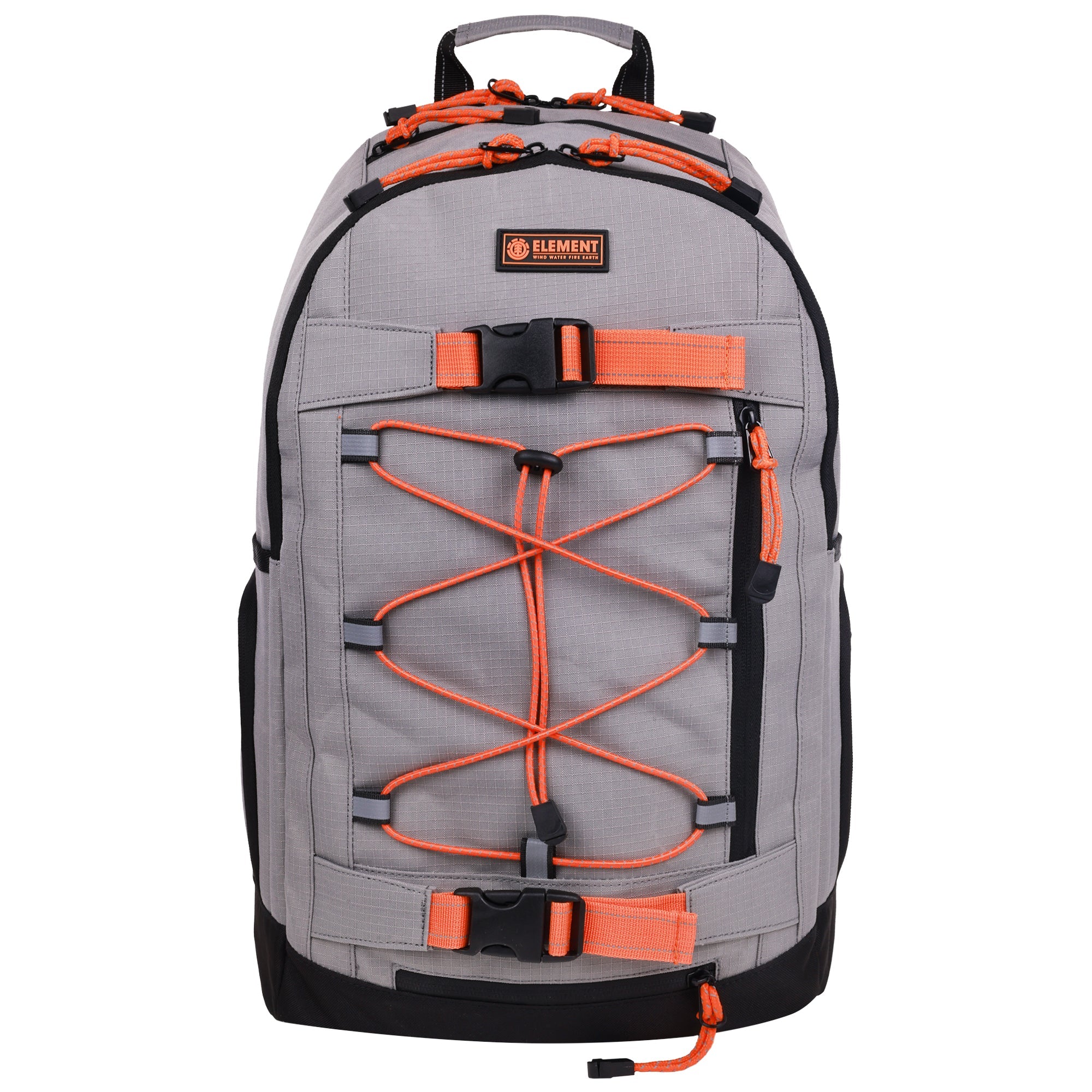 Element Ripstop Backpack- Durable Outdoor And School Bag With Skate Straps And Multiple Compartments, Grey