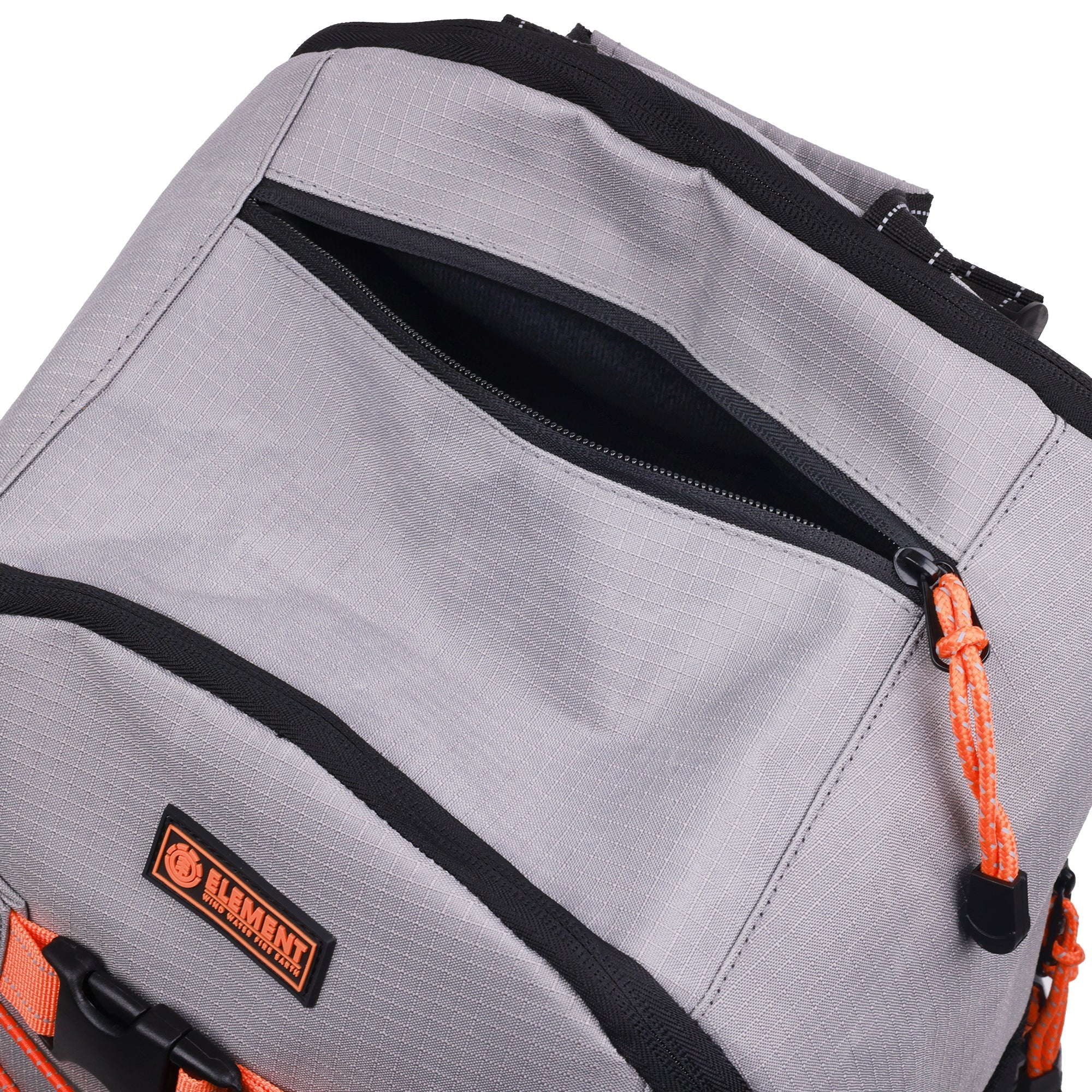 Element Ripstop Backpack- Durable Outdoor And School Bag With Skate Straps And Multiple Compartments, Grey