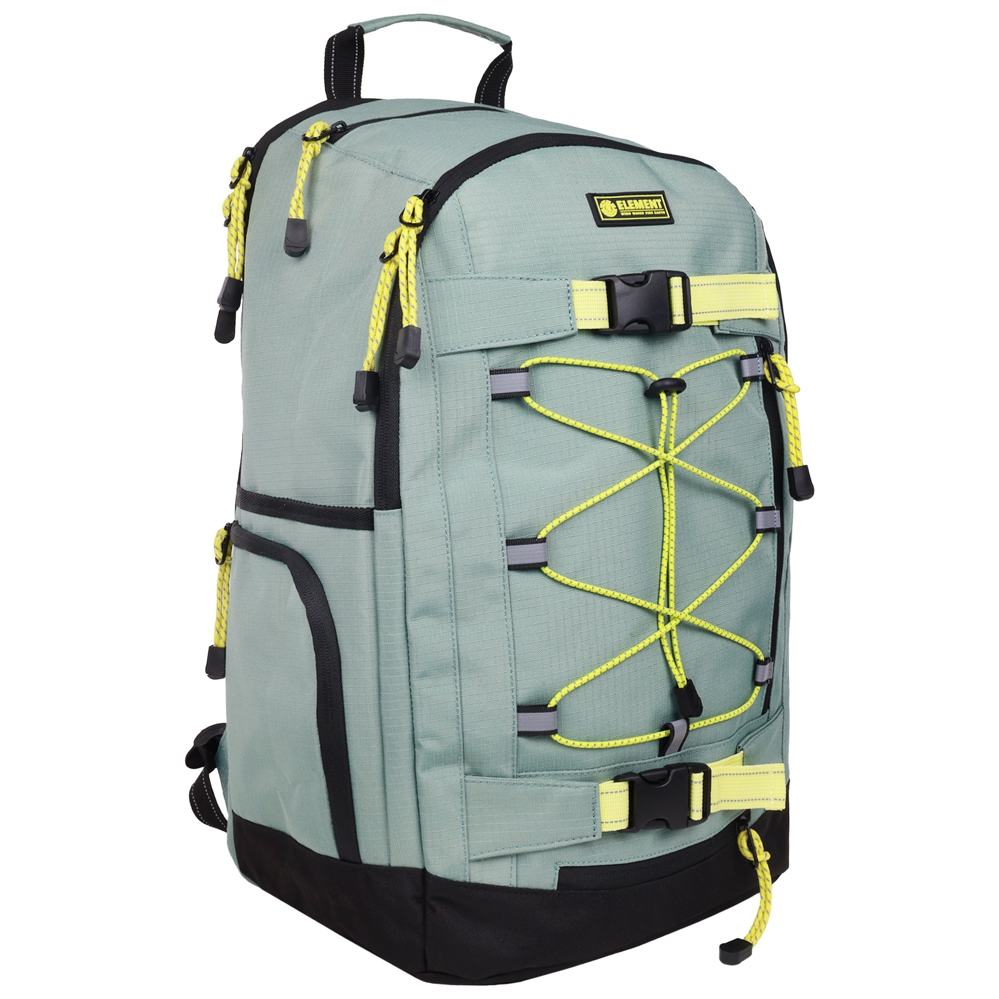 Element Ripstop Backpack- Durable Outdoor And School Bag With Skate Straps And Multiple Compartments, Sage