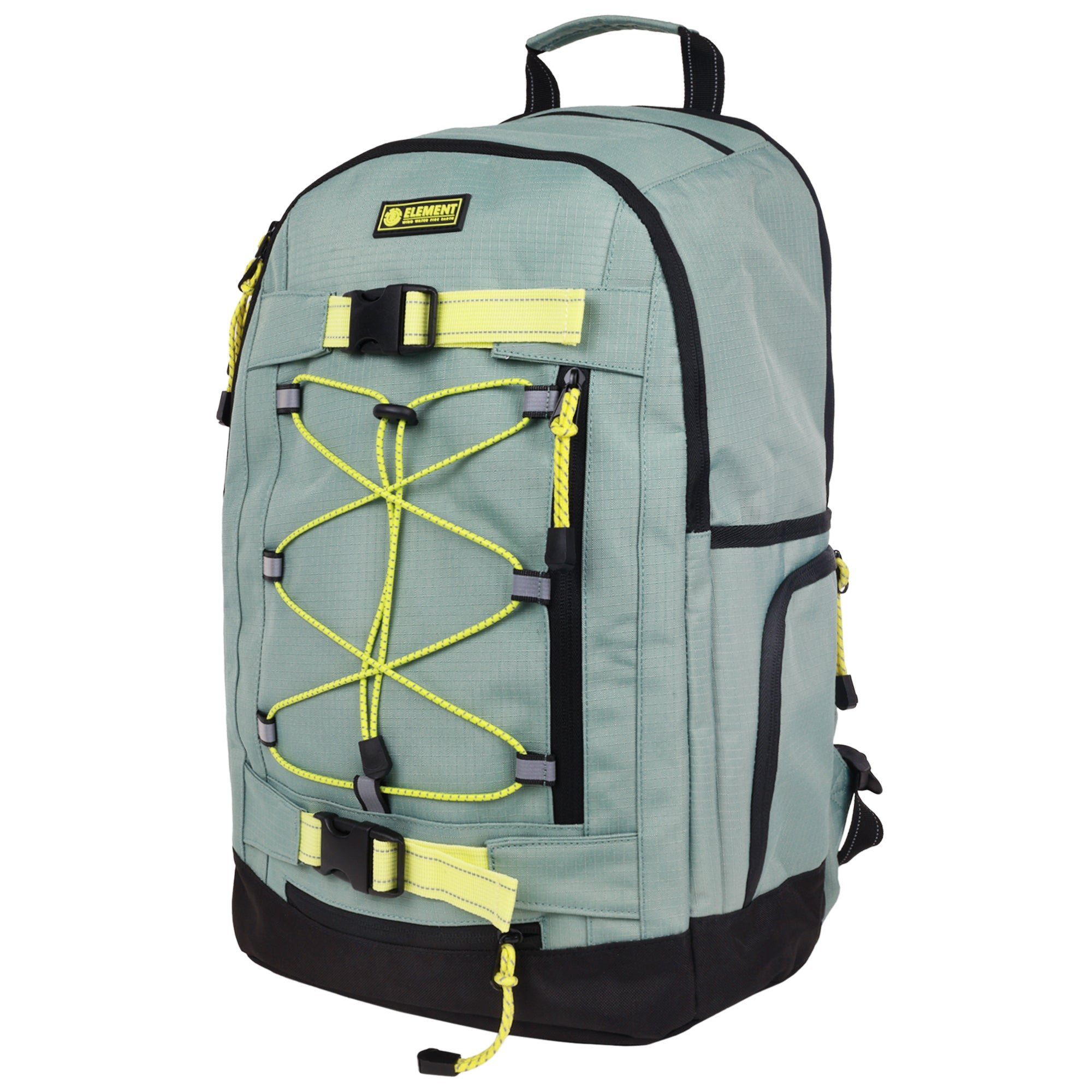 Element Ripstop Backpack- Durable Outdoor And School Bag With Skate Straps And Multiple Compartments, Sage