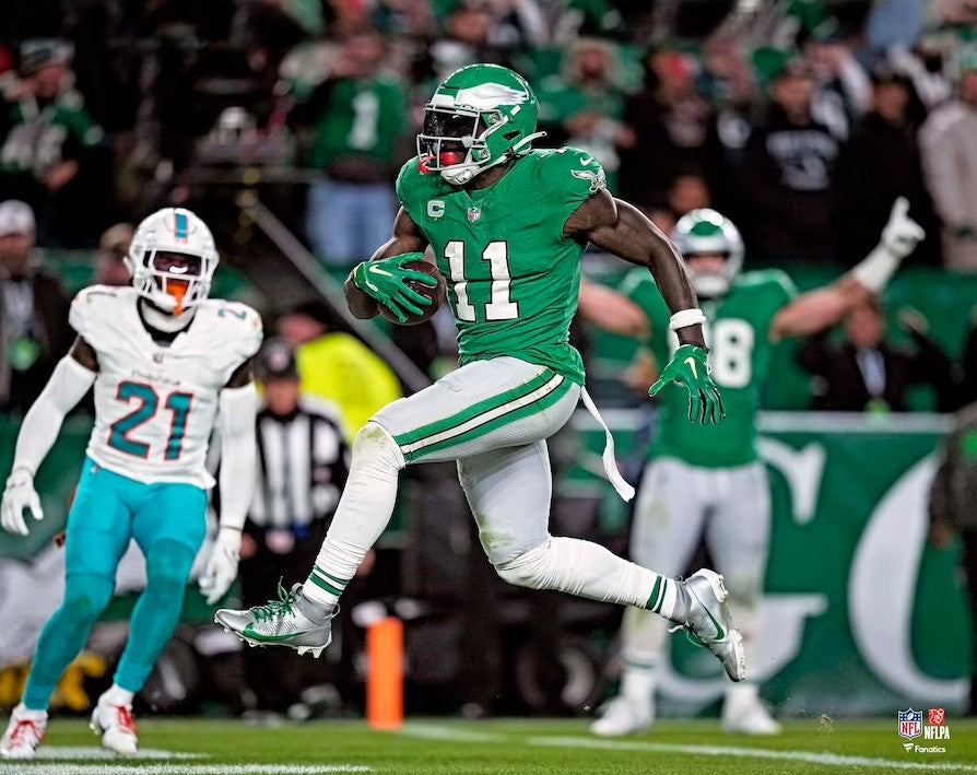 AJ Brown Kelly Green Touchdown Philadelphia Eagles 8" x 10" Football Photo