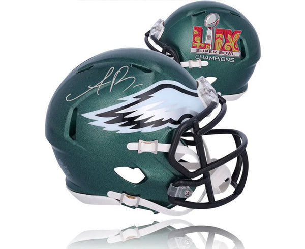 AJ Brown Philadelphia Eagles Autographed Super Bowl LIX Champions Football  Helmet