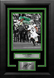 Philadelphia Eagles Saquon Barkley Reverse Hurdle 8x10 Framed Football Photo with Engraved Autograph