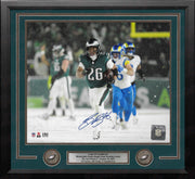 Autographed Philadelphia Eagles Saquon Barkley Snow Bowl Action 11" x 14" Framed Football Photo